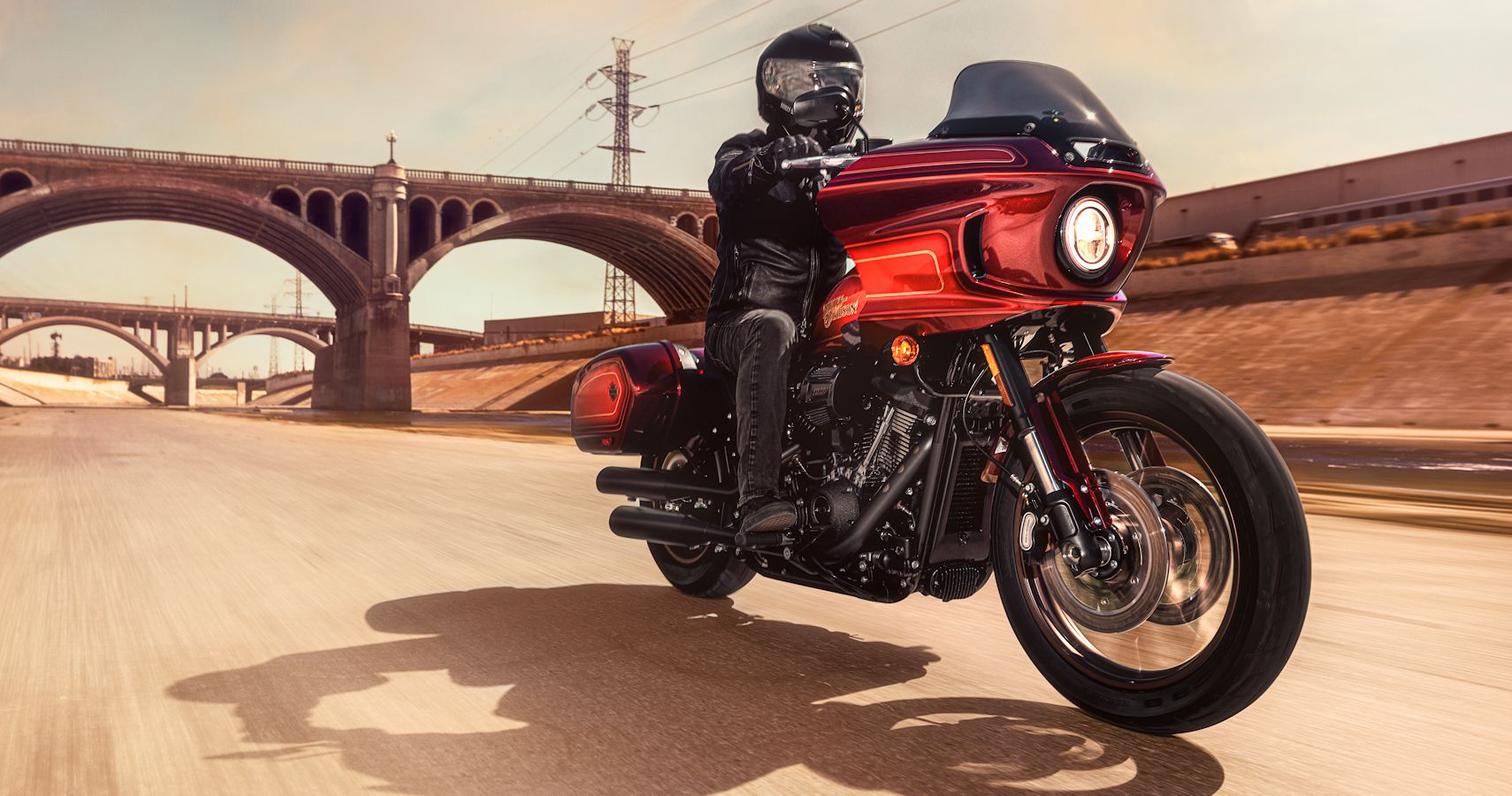 2022 Harley-Davidson Low Rider El Diablo riding in the dry sluice