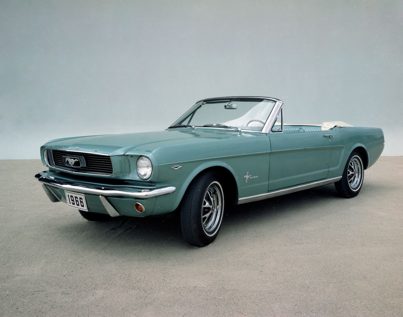 Green 1966 Ford Mustang convertible
