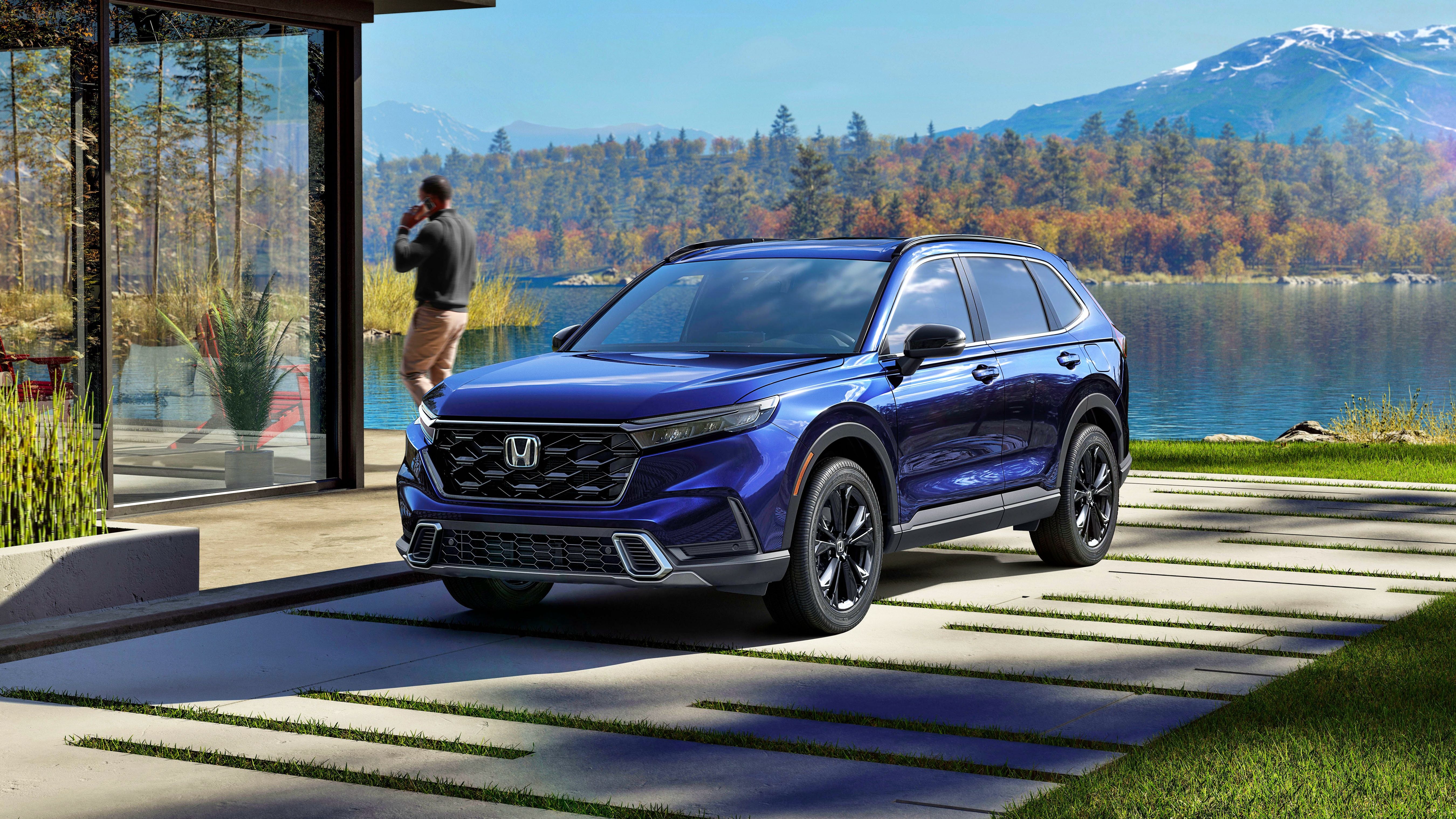 Um Honda CR-V Sport Touring azul