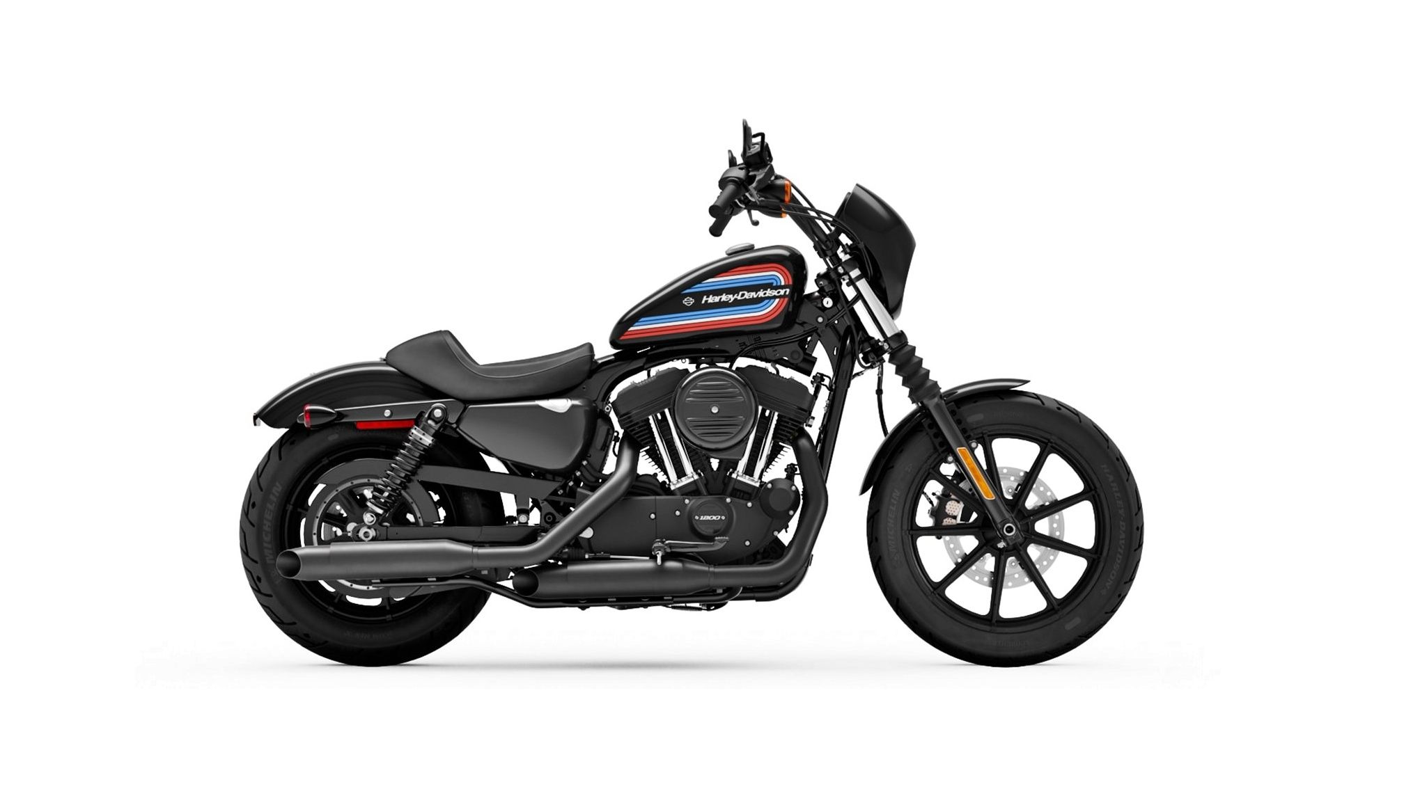 A black Harley-Davidson Iron 1200