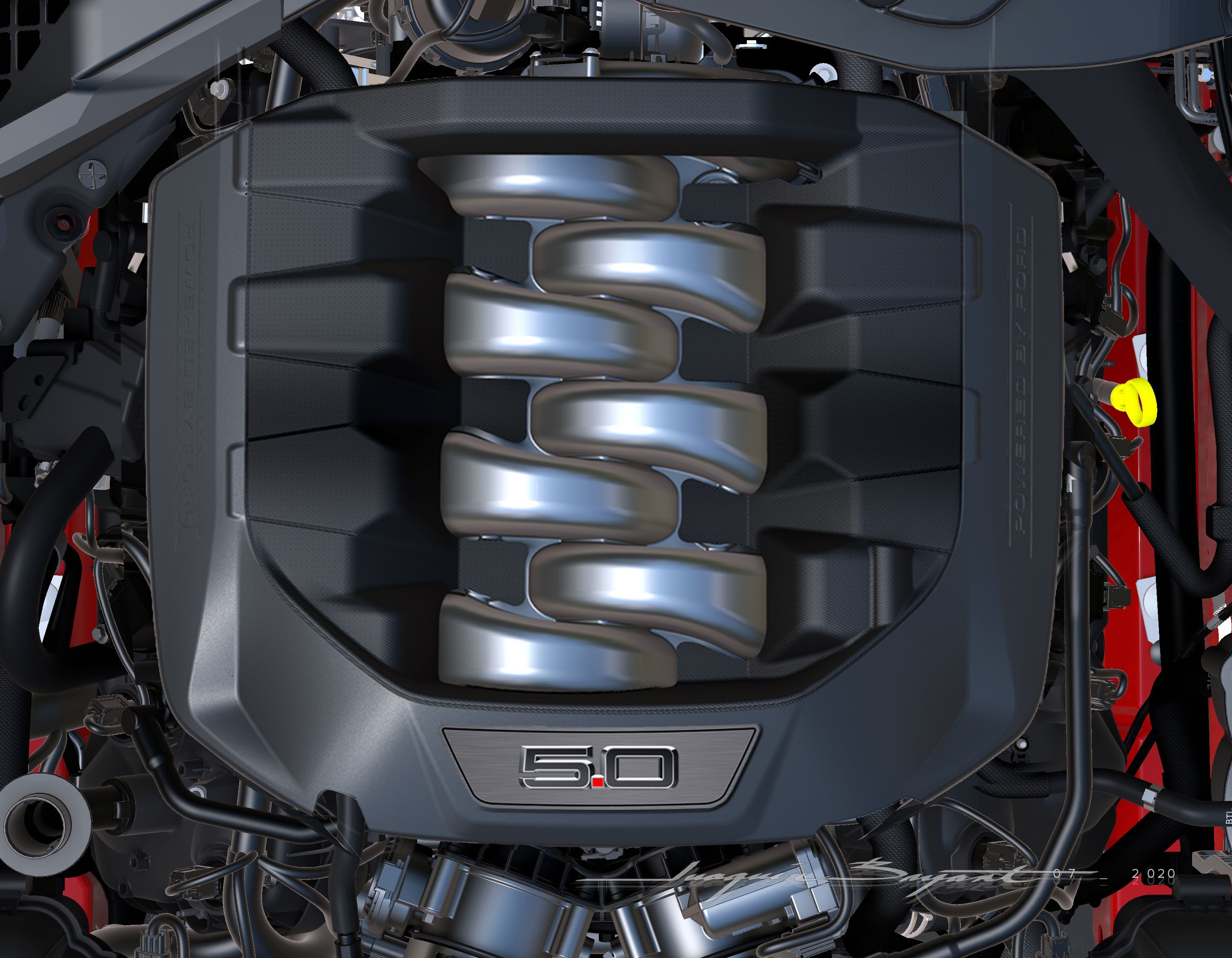 The 5.0-liter V-8 2024 Ford Mustang Engine