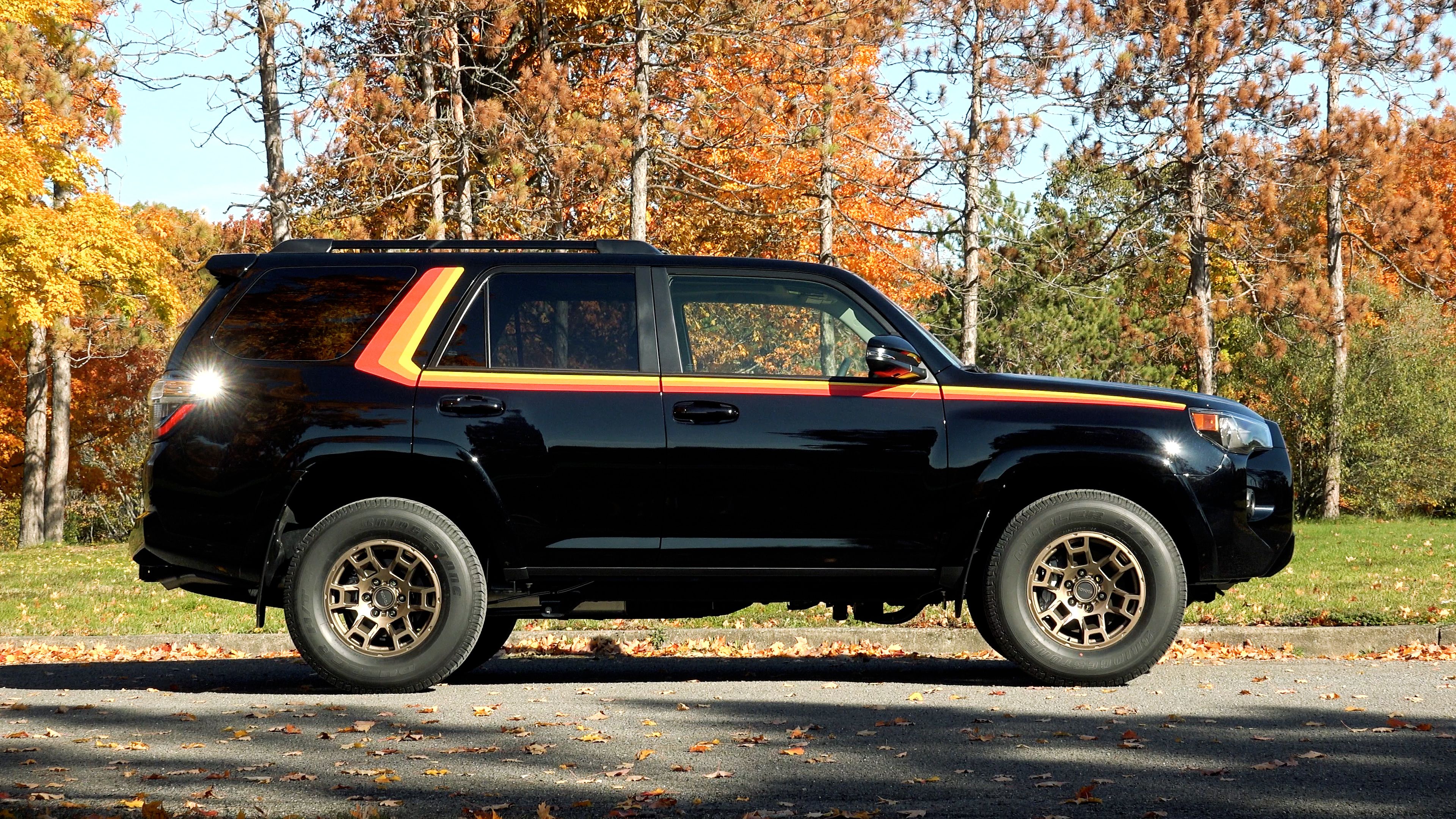 Midnight Black 4Runner profile shot fall foliage 