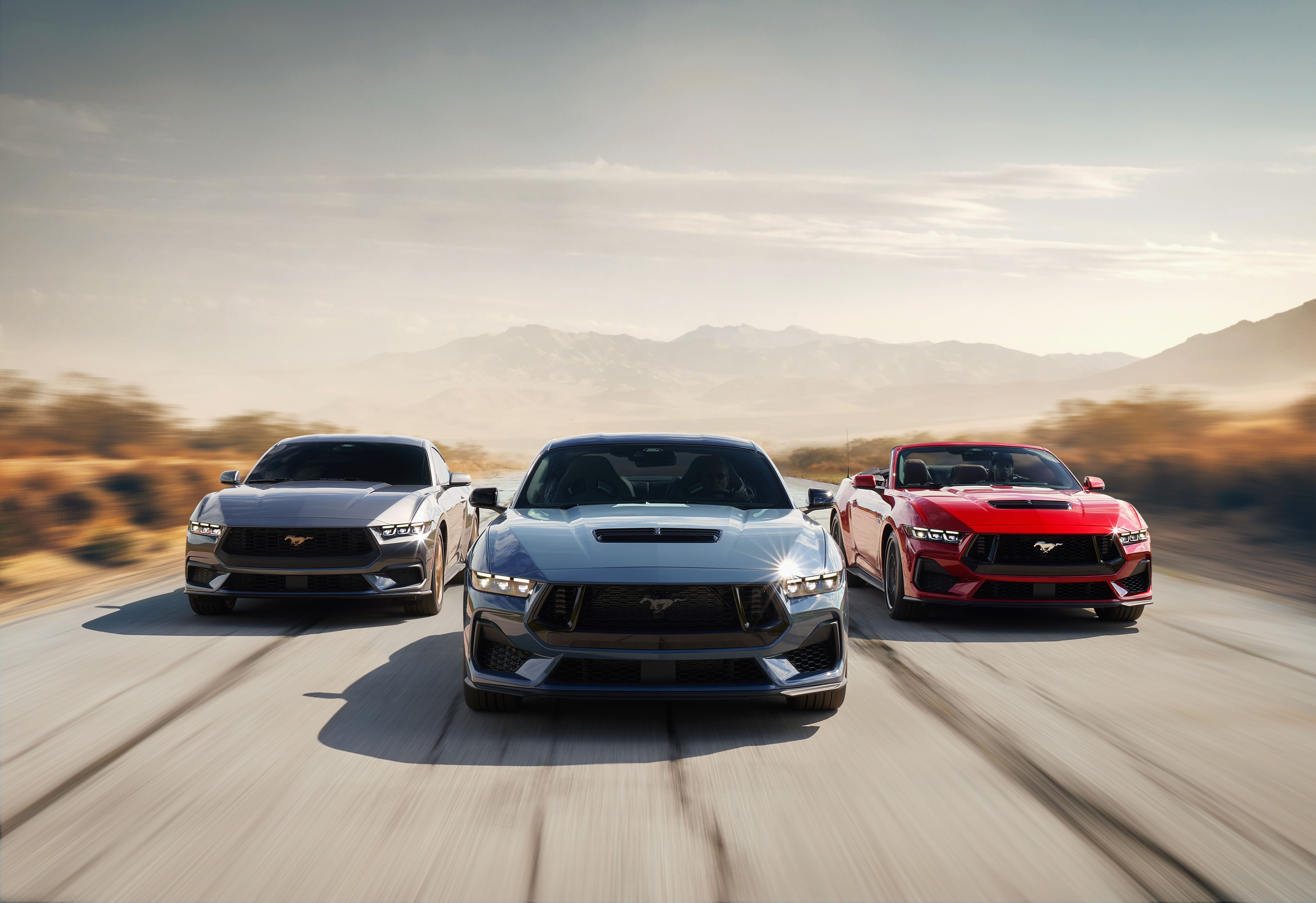 Three 2024 Ford Mustangs