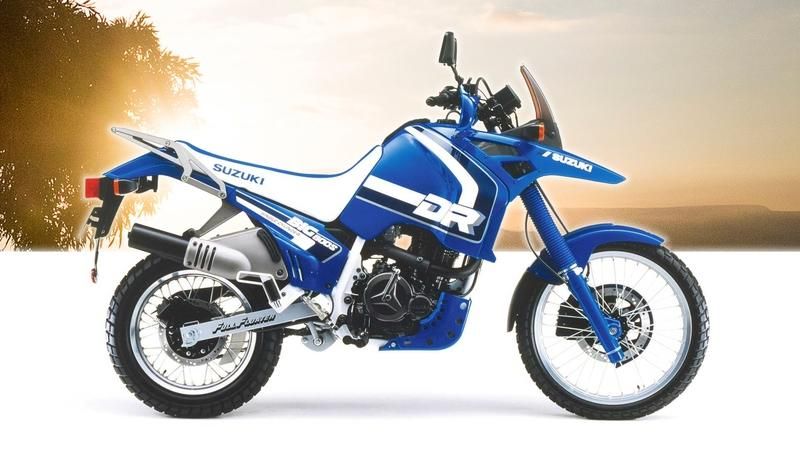  Suzuki DR750 Blue on White Background 