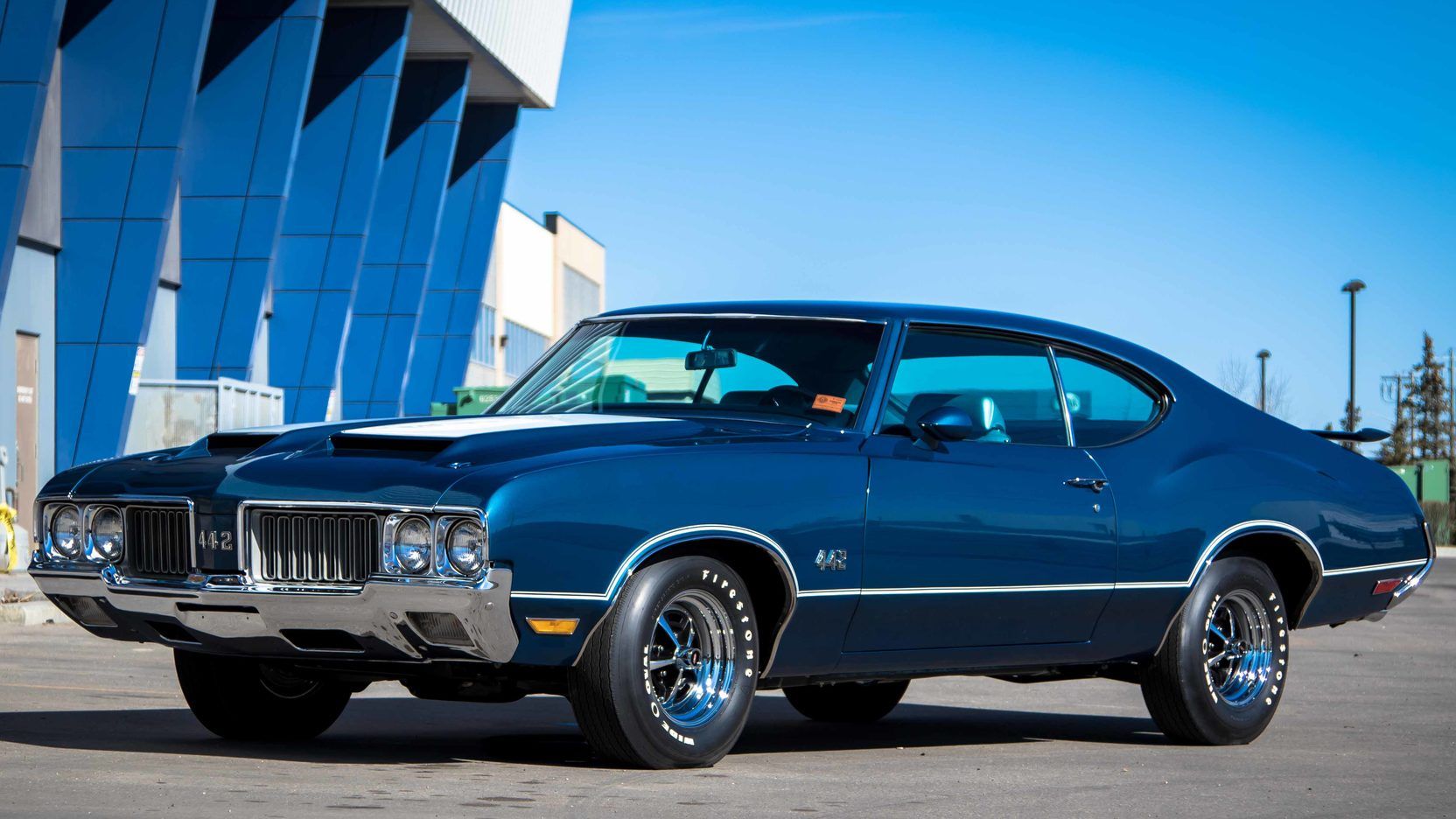 A parked 1970 olds 442