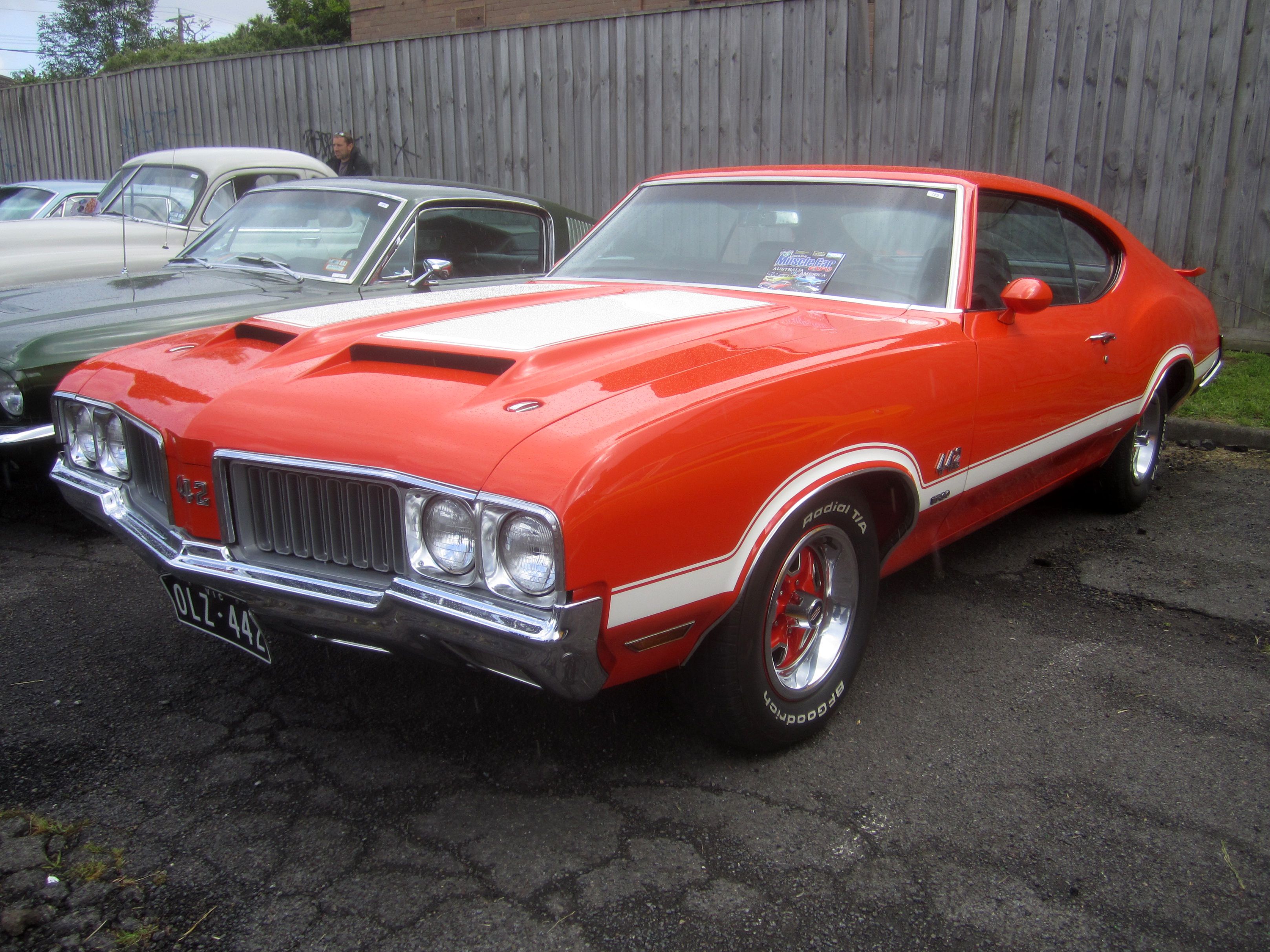 A parked 1970 Olds 442 W30