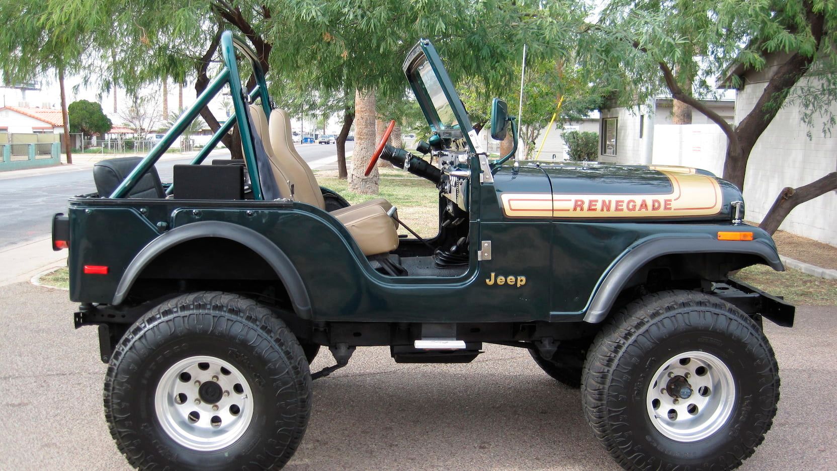 A parked Jeep CJ-5 from 1976