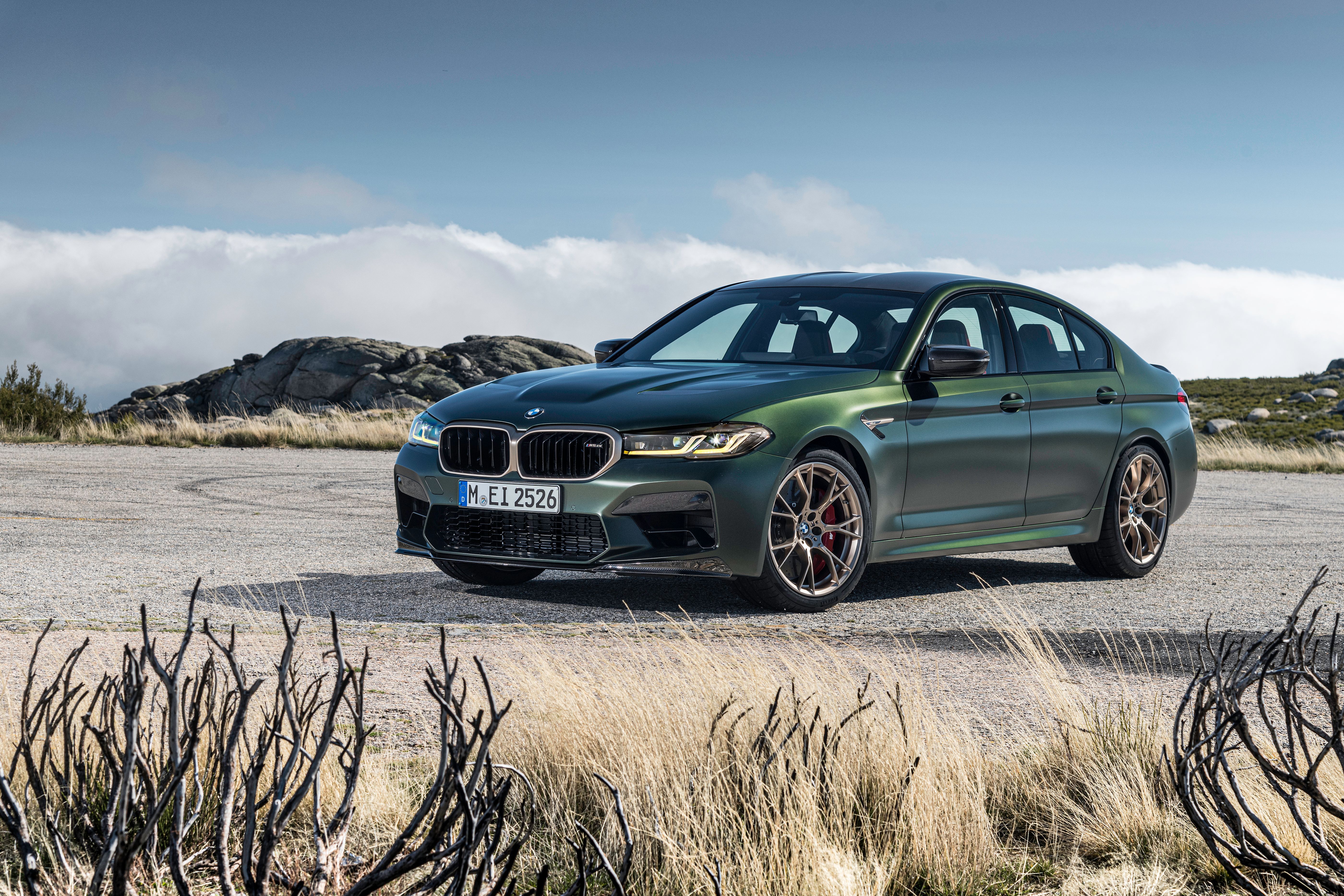 BMW M5 CS parked and green