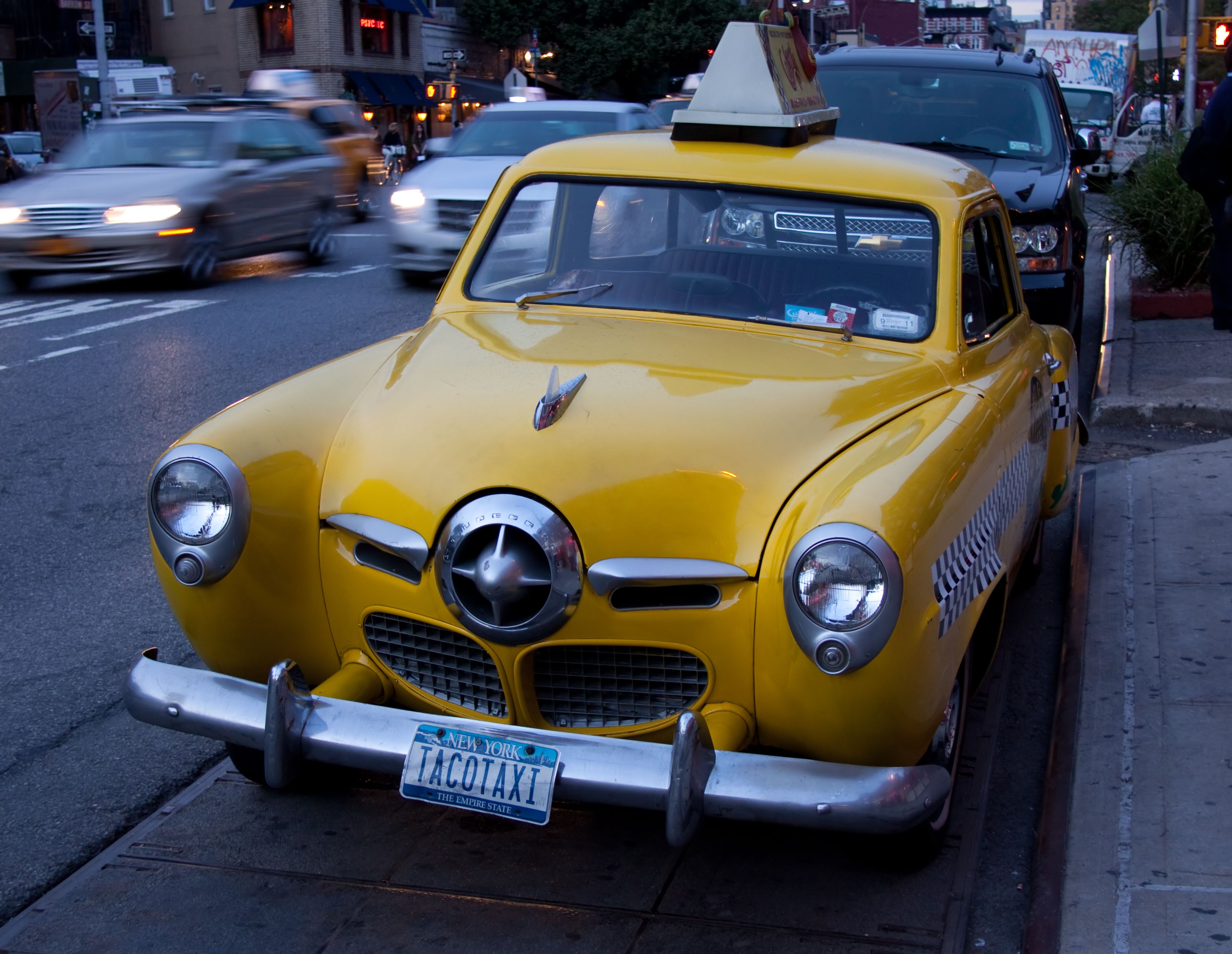 A parked Studebaker Taxi