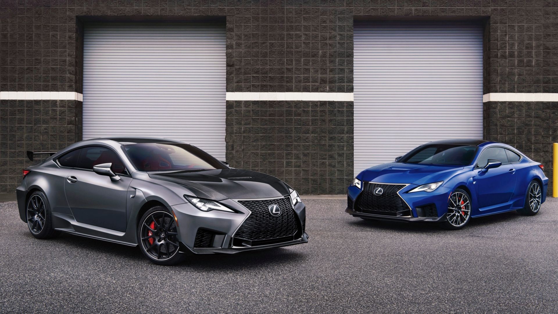 Gray and Blue Lexus RC F 