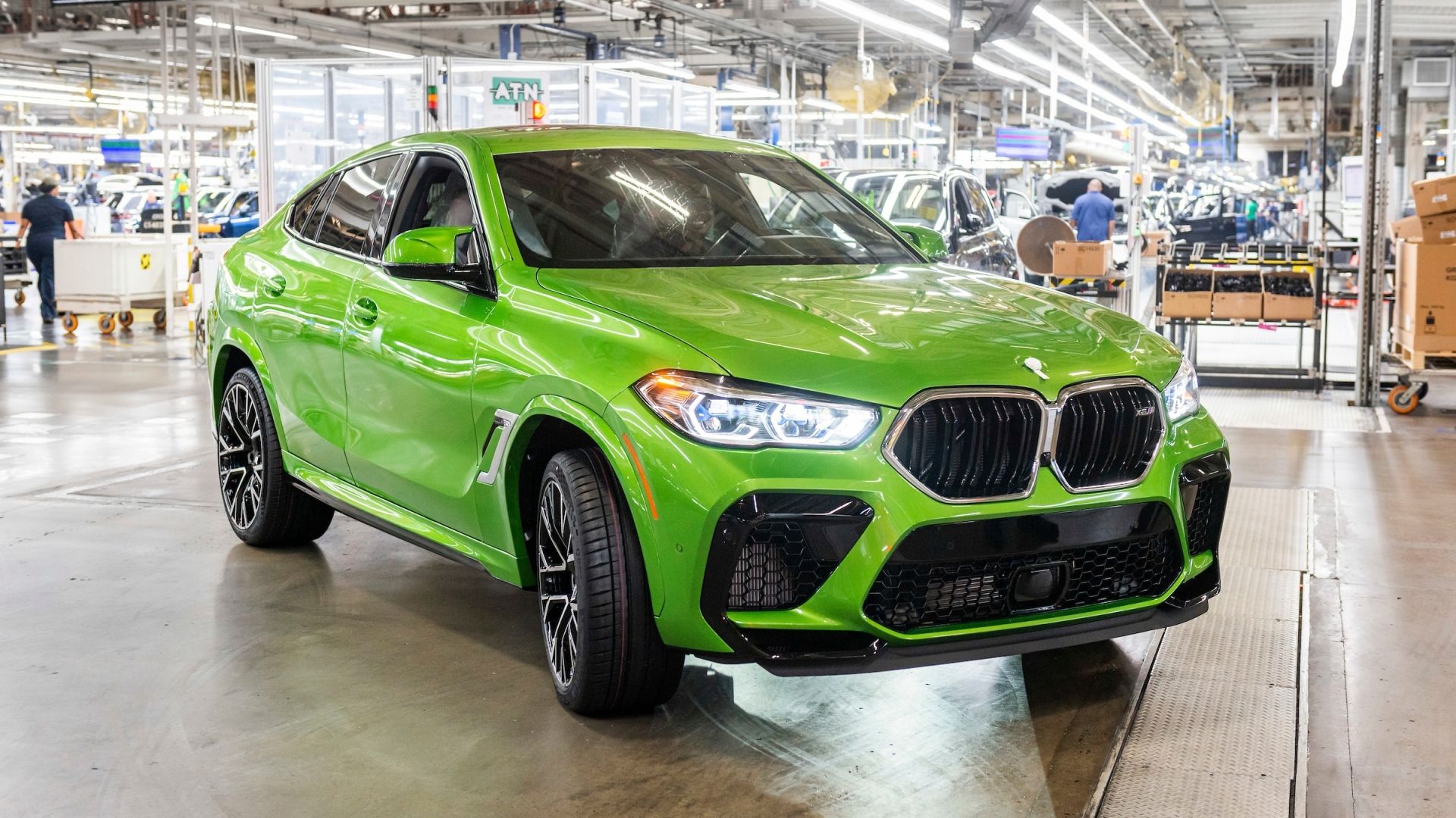 Green BMW X6 M