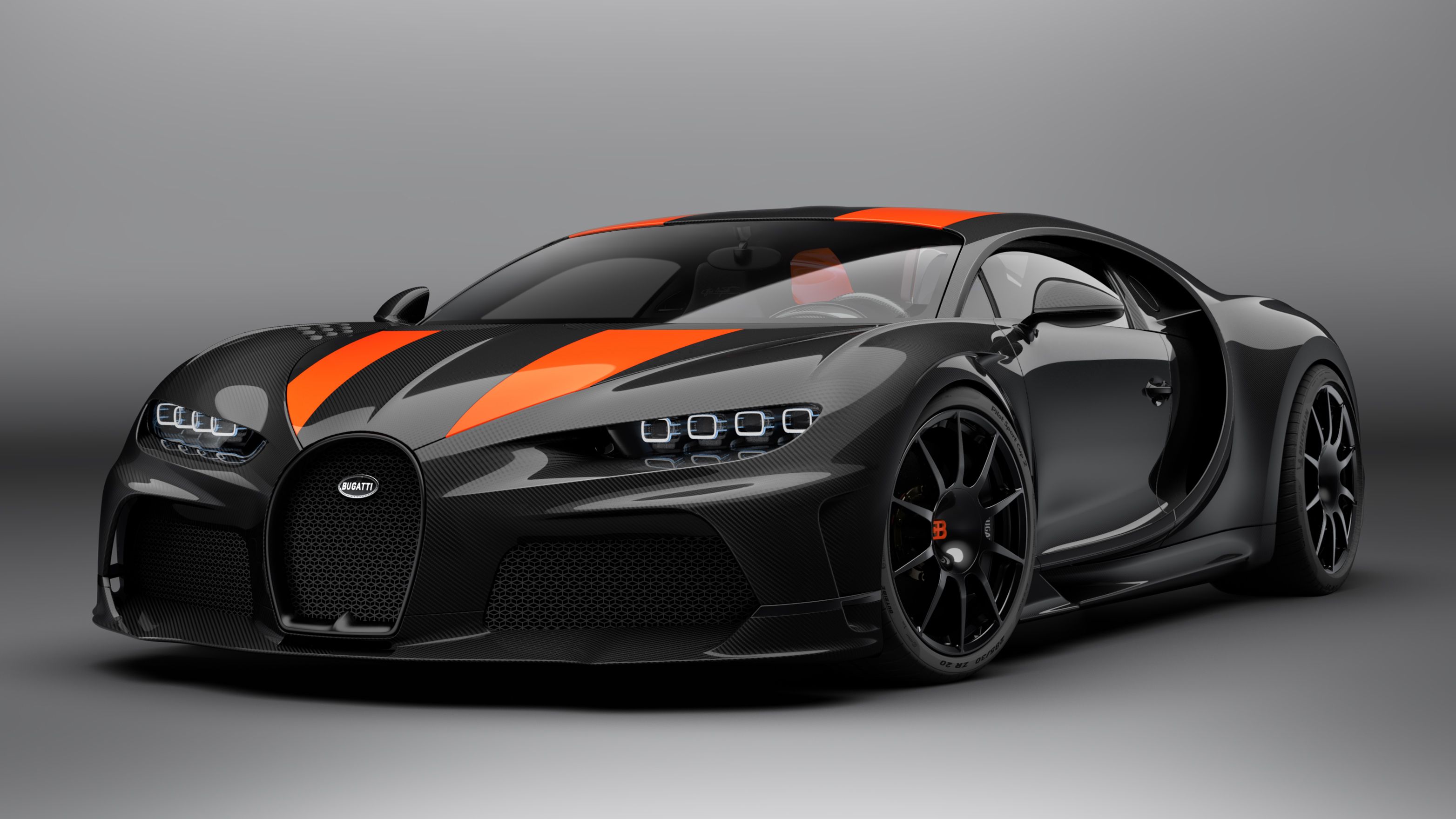 Negro y naranja 2022 Bugatti Chiron Super Sport 300+