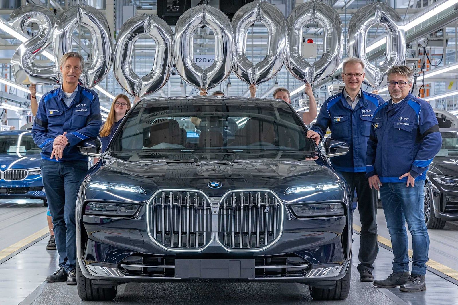 The two-millionth BMW 7 Series at their plant in Dingolfing