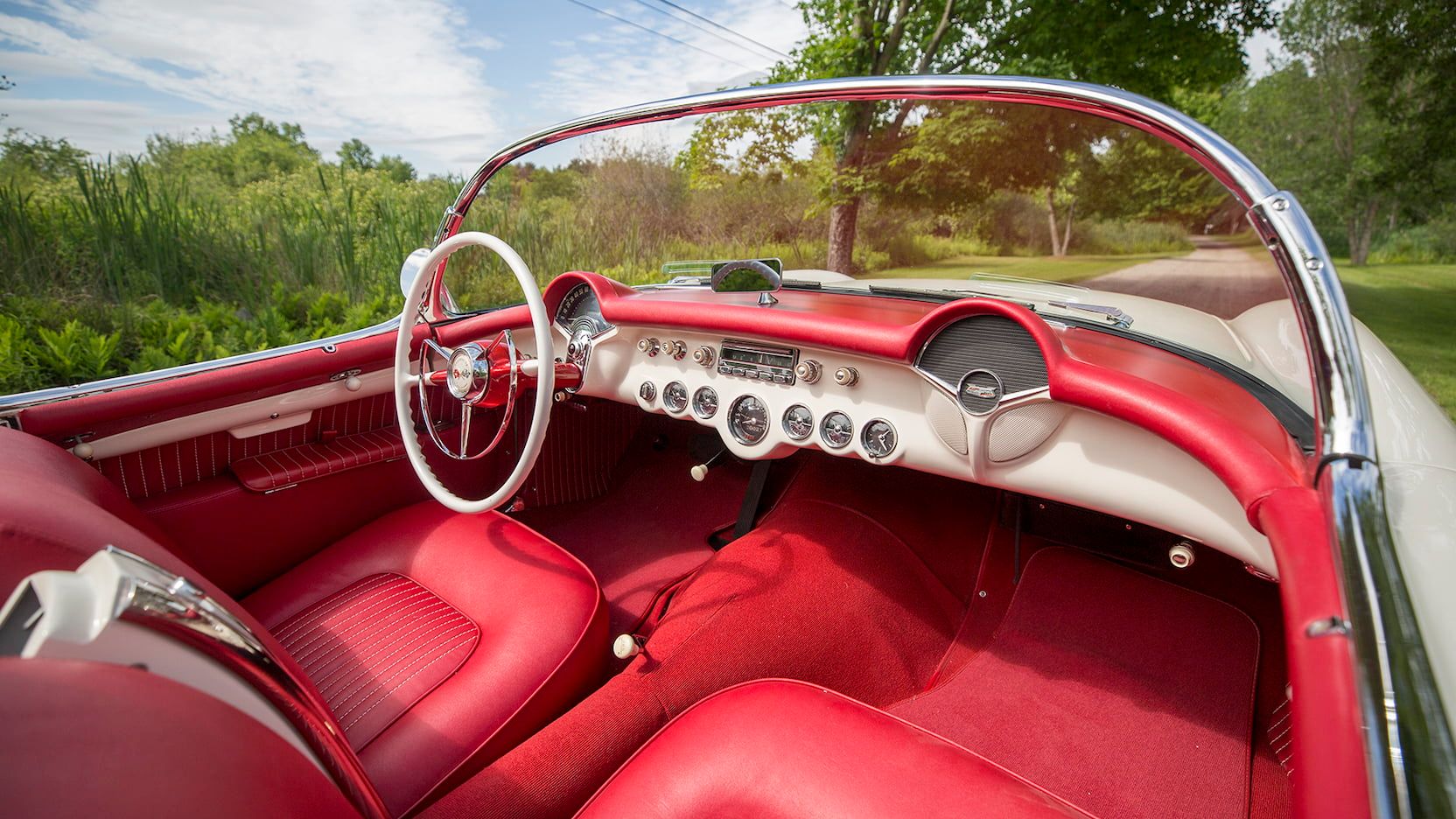 A parked 1953 Chevy Corvette