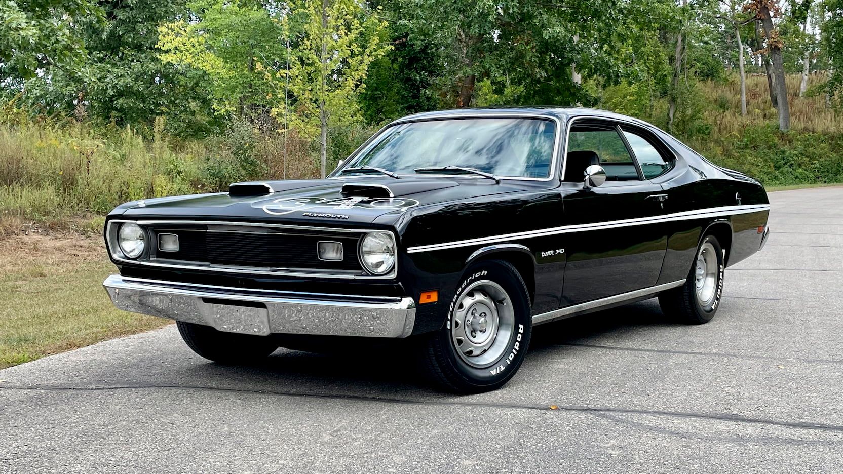 A parked 1970 Plymouth Duster