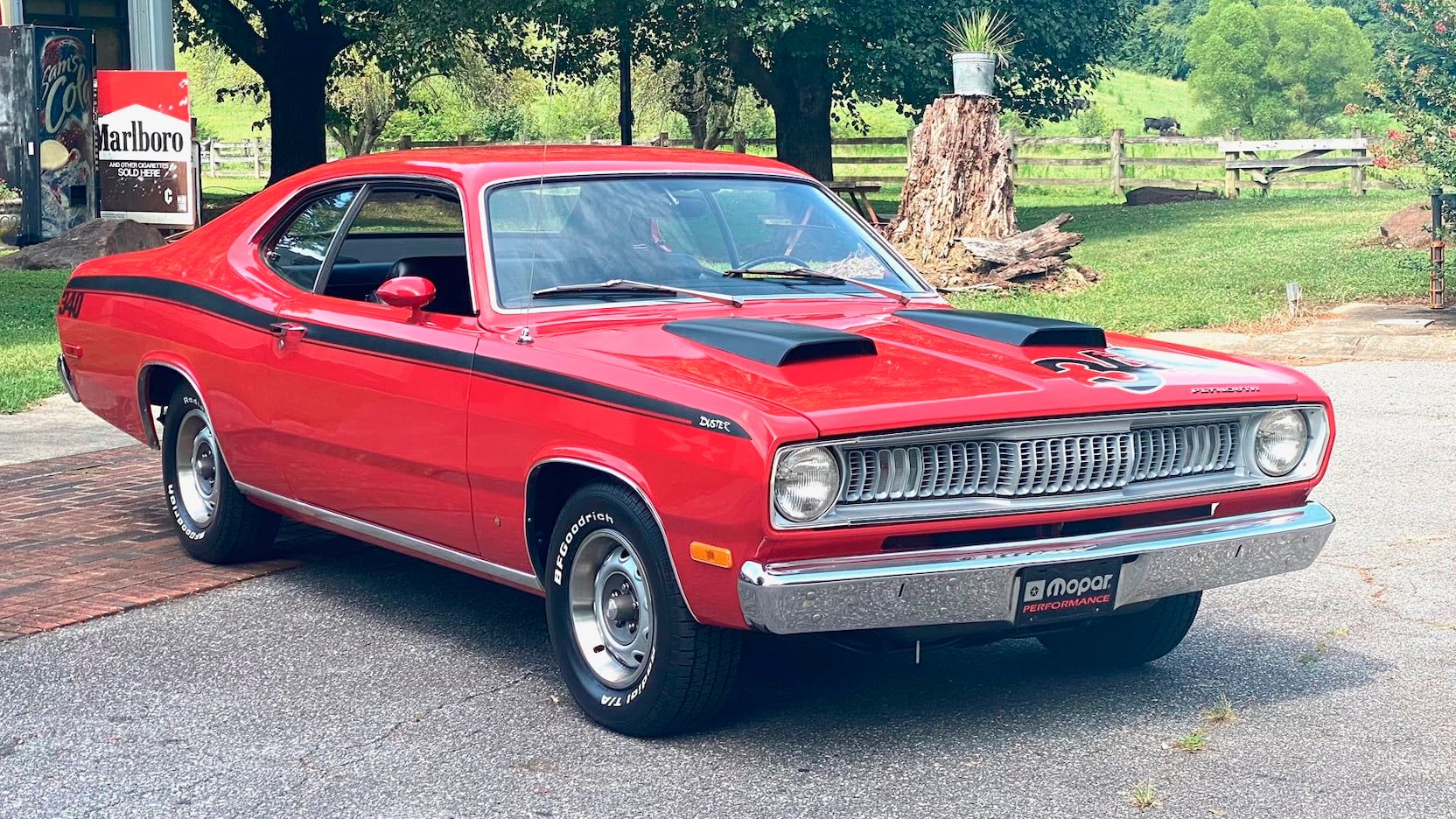 A parked 1972 Plymouth Duster