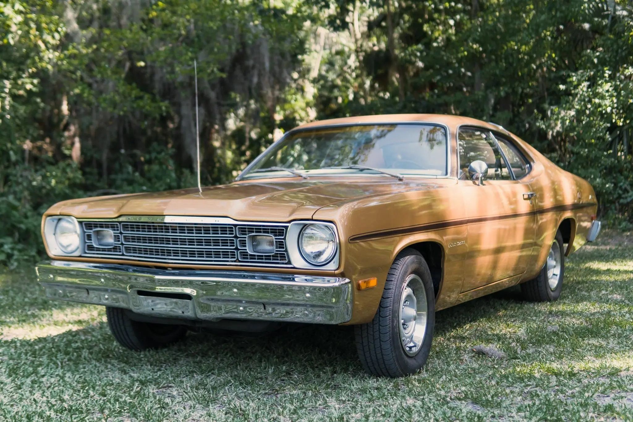 A parked 1974 Plymouth Duster