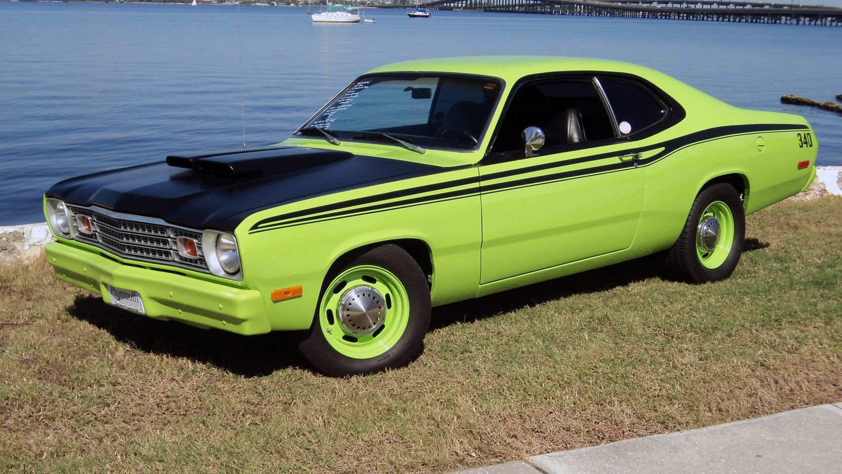 A parked 1976 Plymouoth Duster