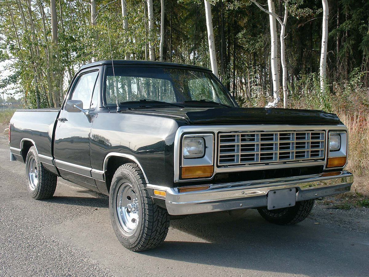 A parked 1983 Dodge D150