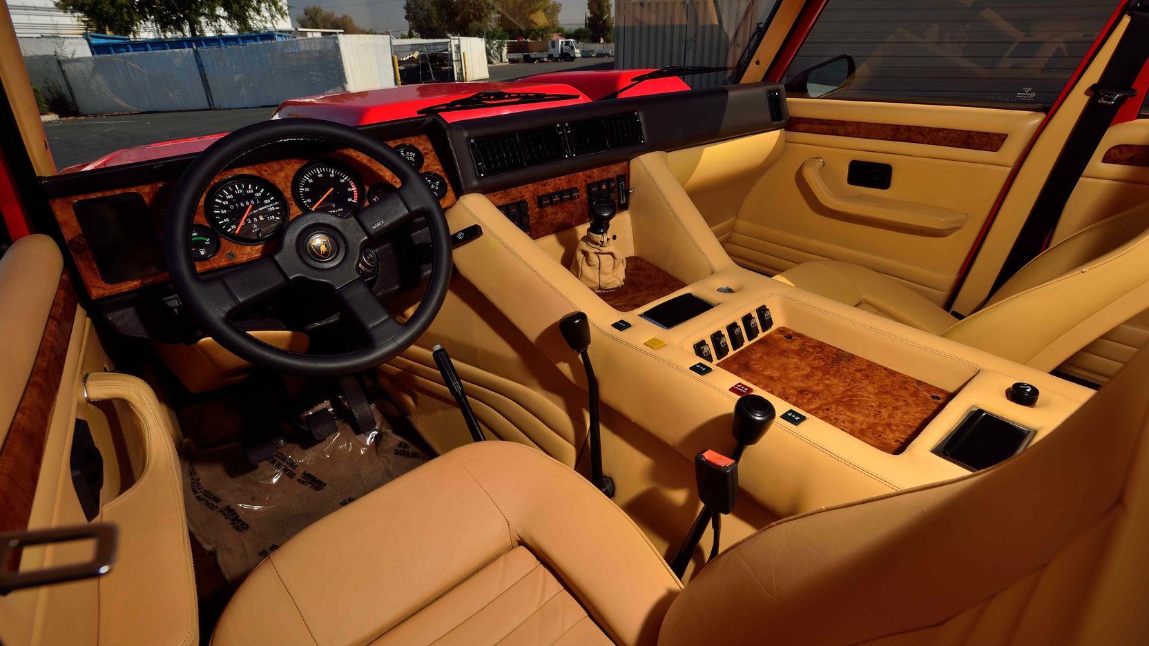A parked 1990 Lambo LM002