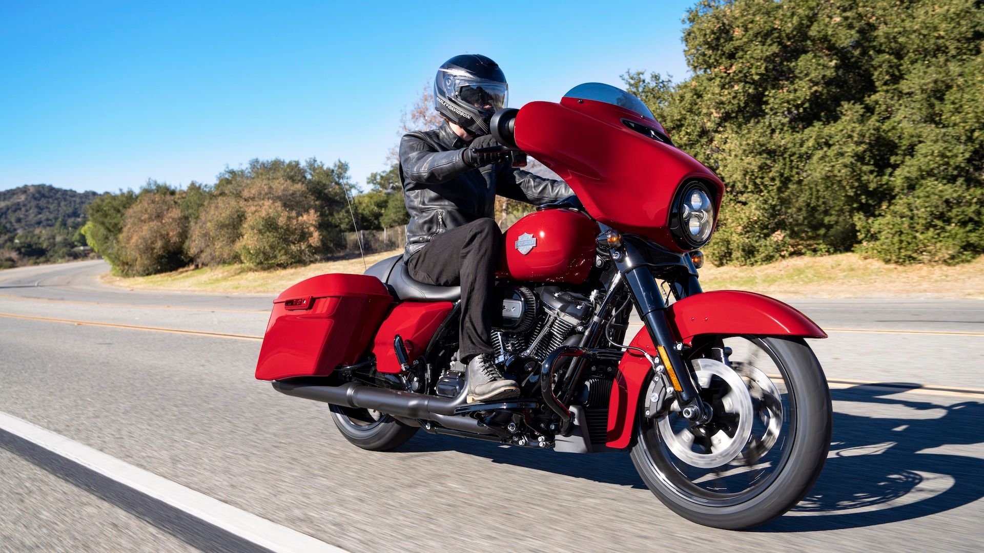 A red 2022 Harley-Davidson Street Glide Special