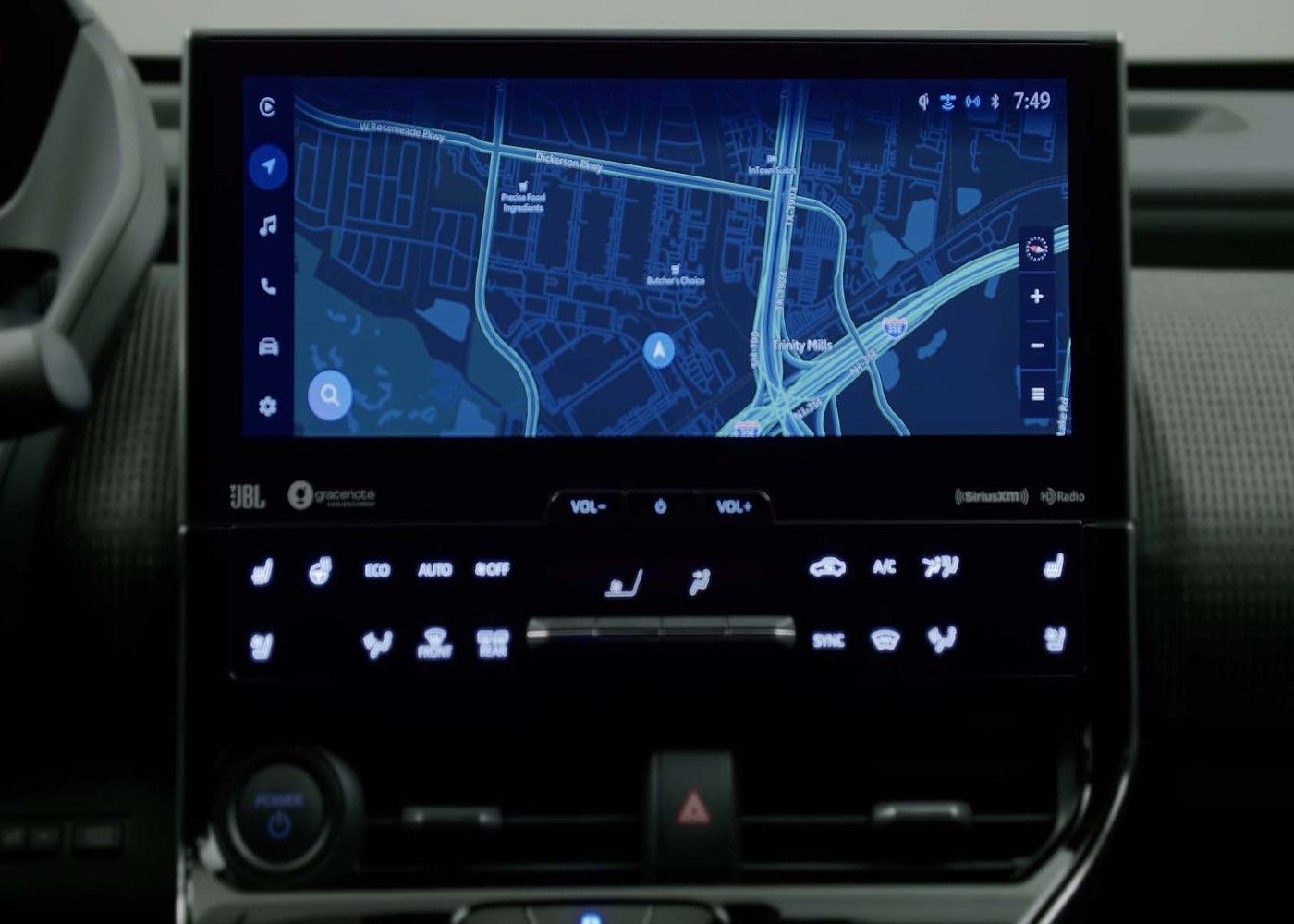 Infotainment screen of Toyota 2023 bZ4X