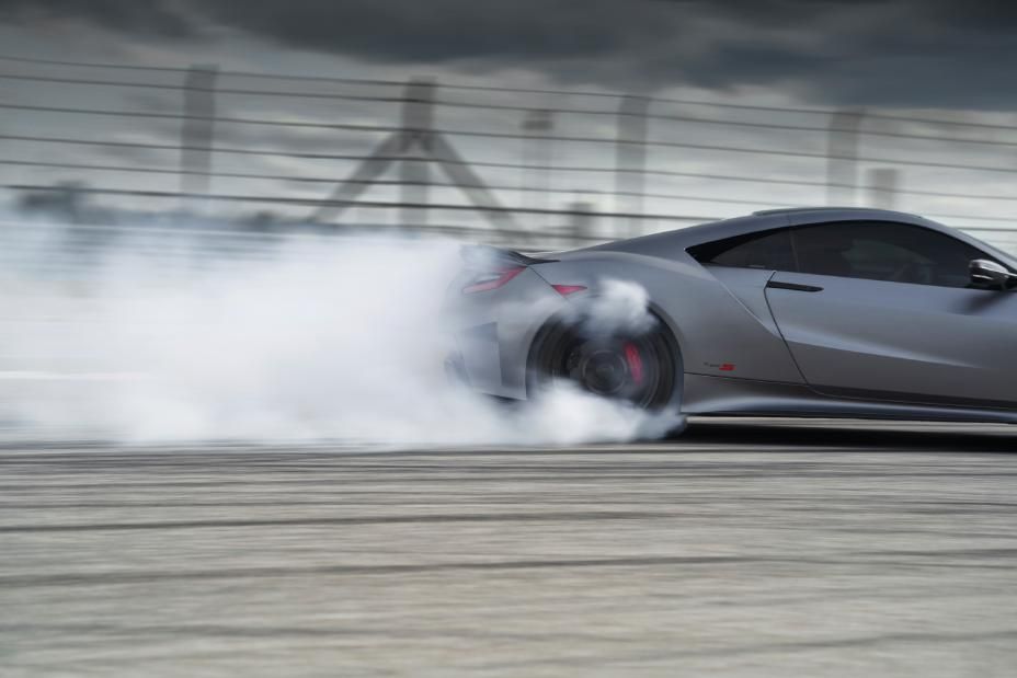 Grey 2022 Acura NSX Type S Burnout