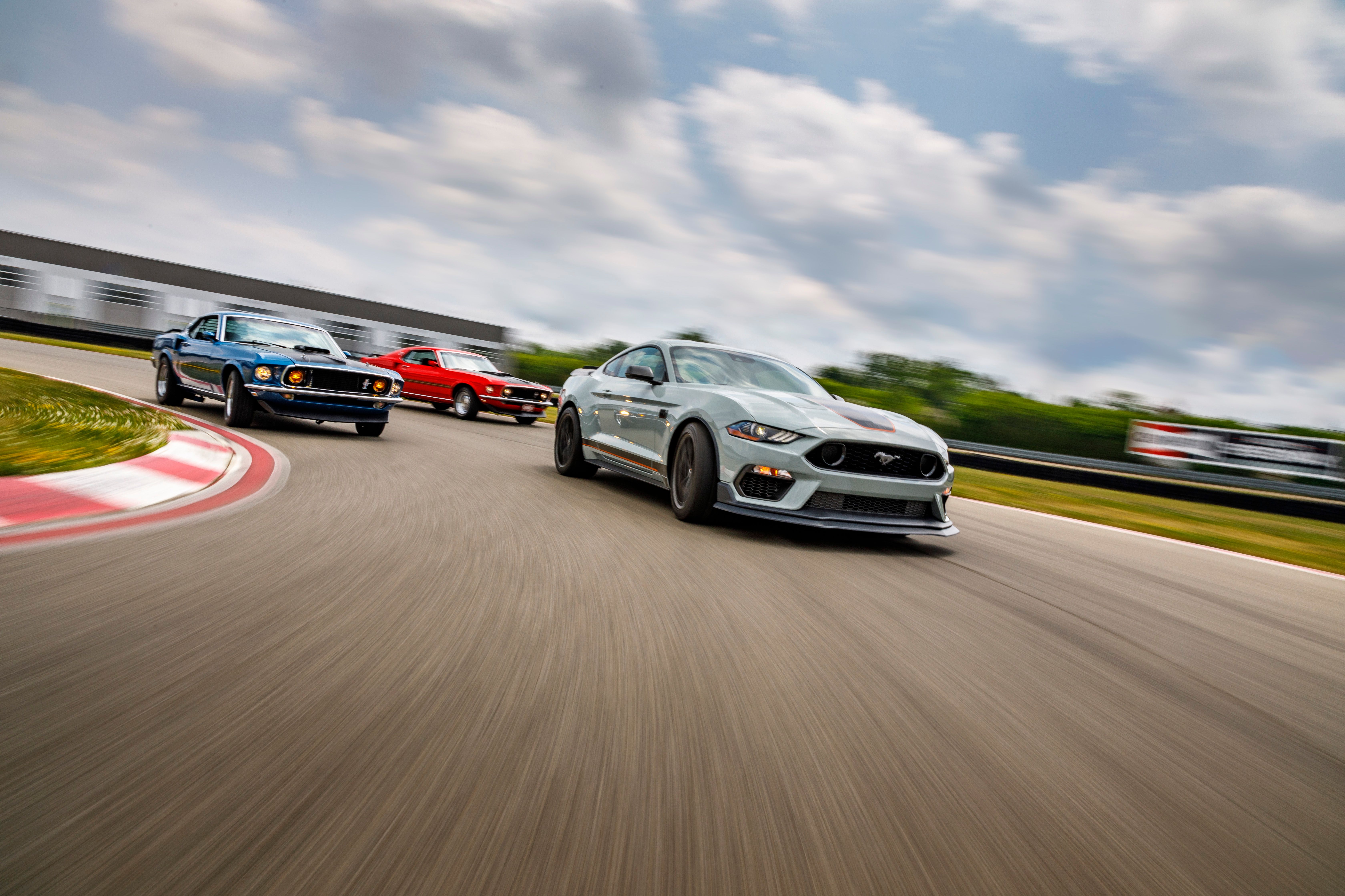 2022 Ford Mustang Mach-1 with its predecessors