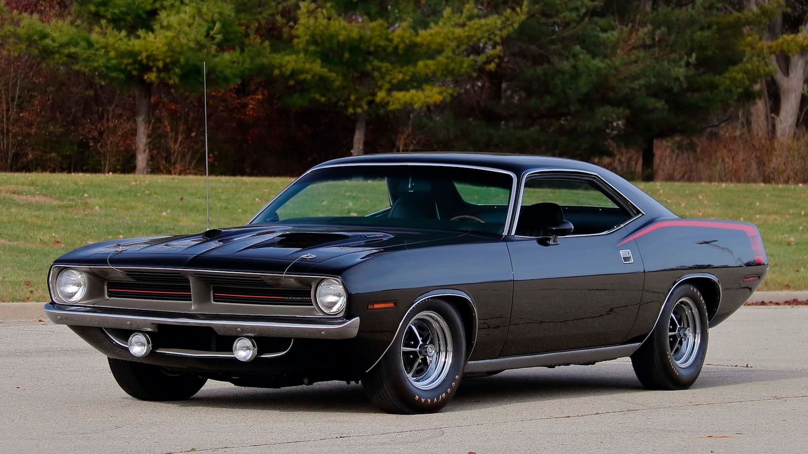 A parked 1970 Plymouth Barracuda