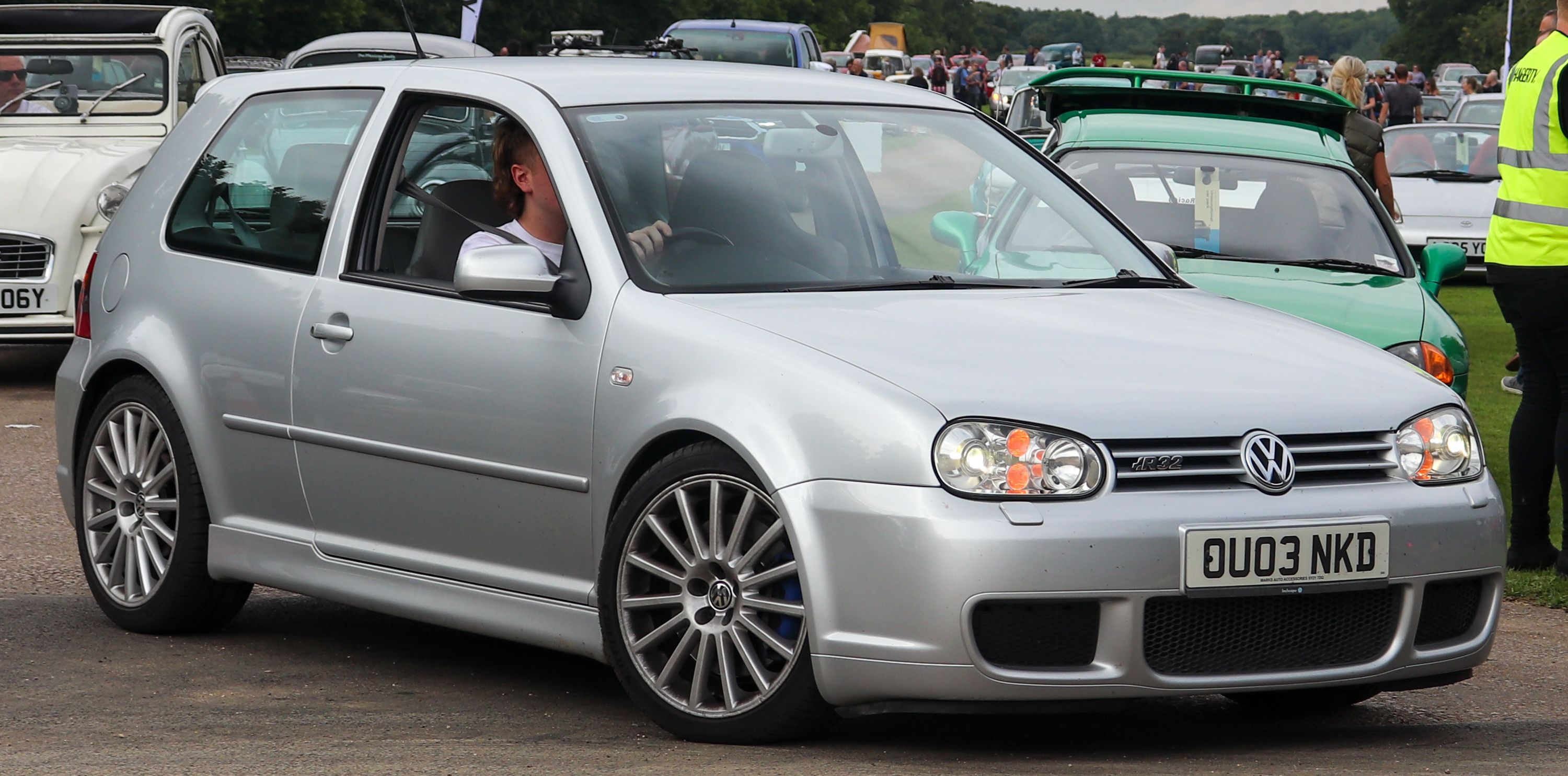 Silver VW R32 Parked