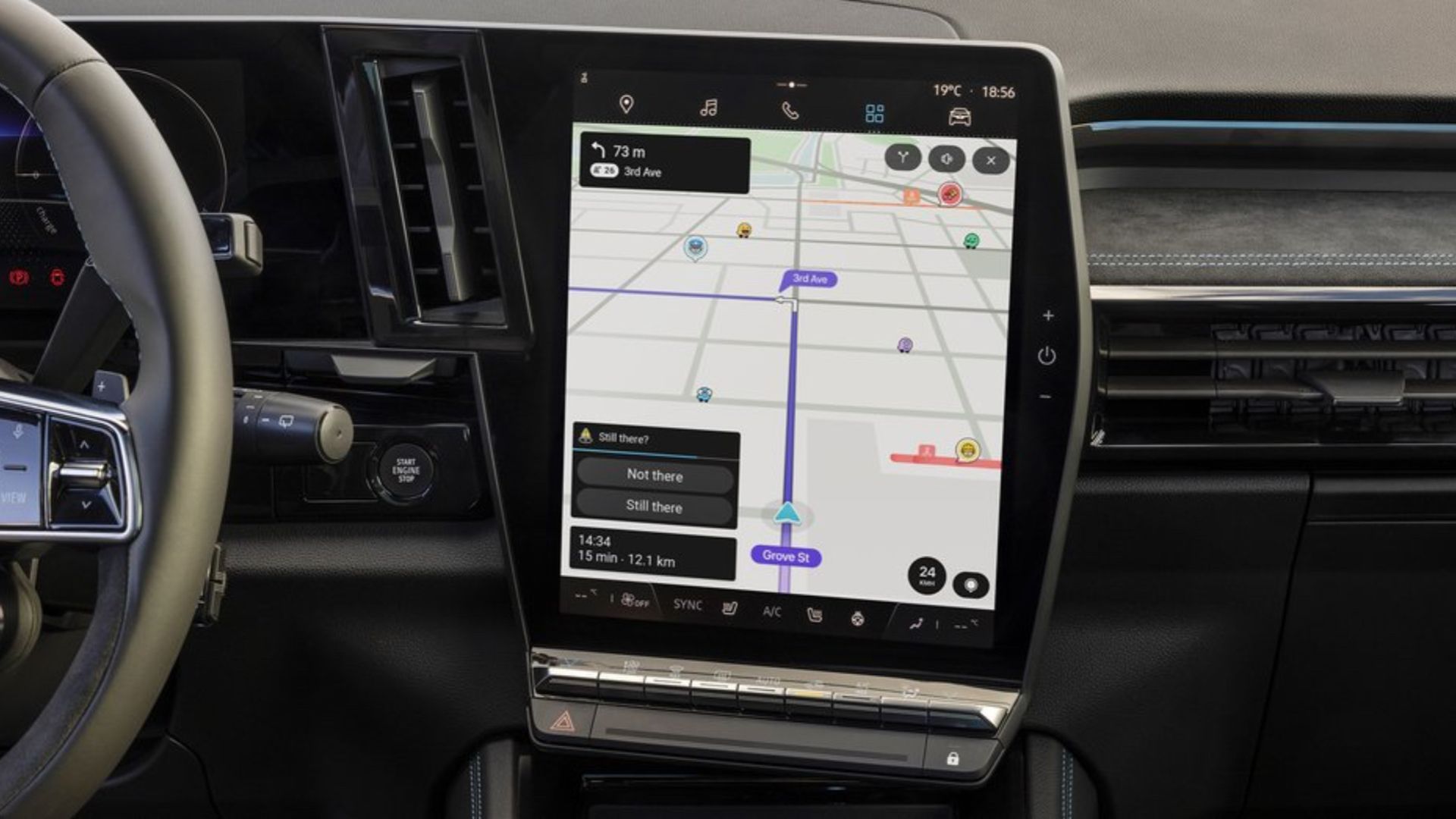 Waze App Car Interior
