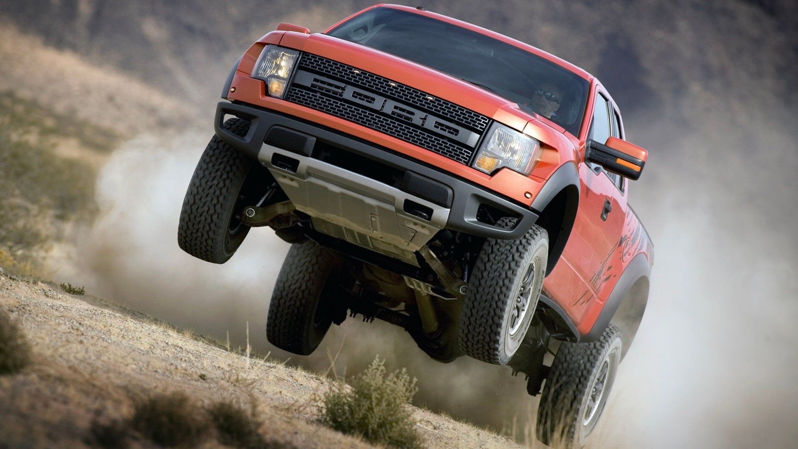 Orange Ford-F-150 SVT Raptor R