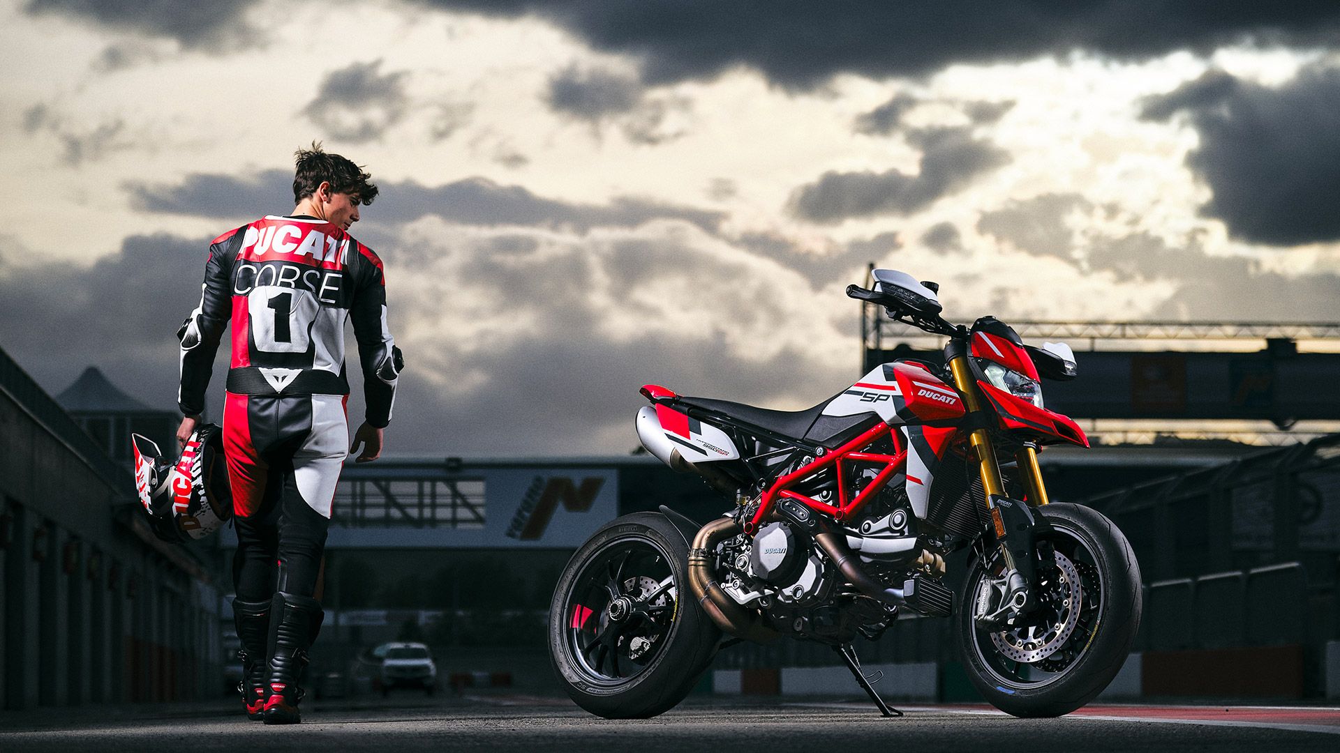 white/red 2021 Ducati Hypermotard 950