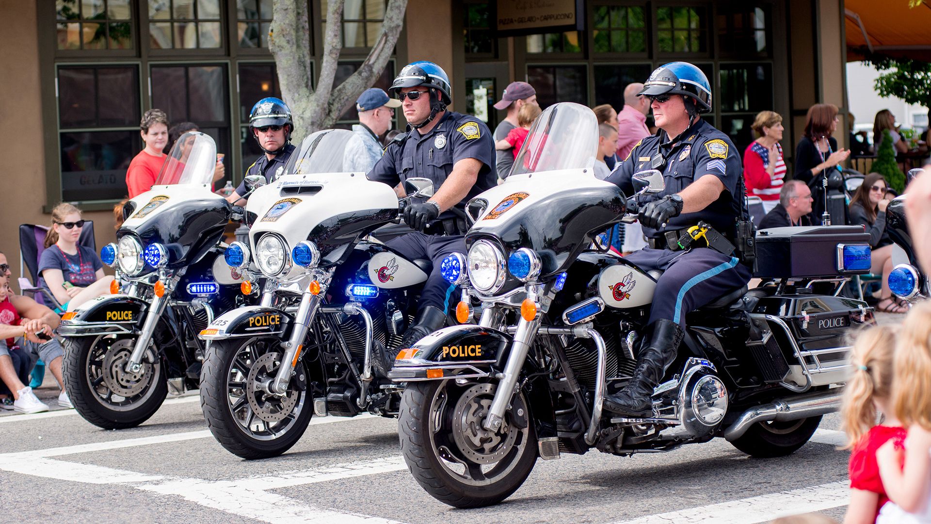 Police Motorcycles in a parade