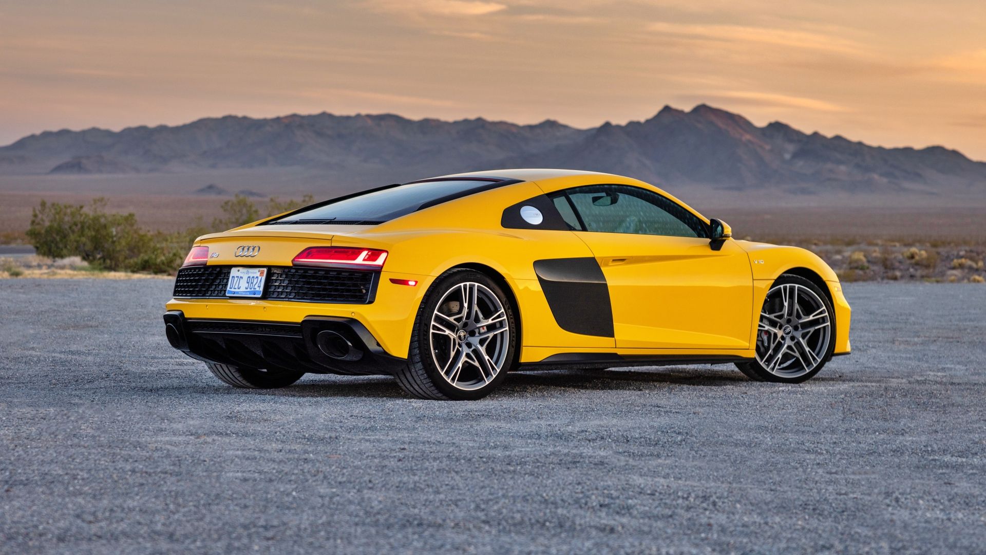 A Yellow Audi R8 Coupe