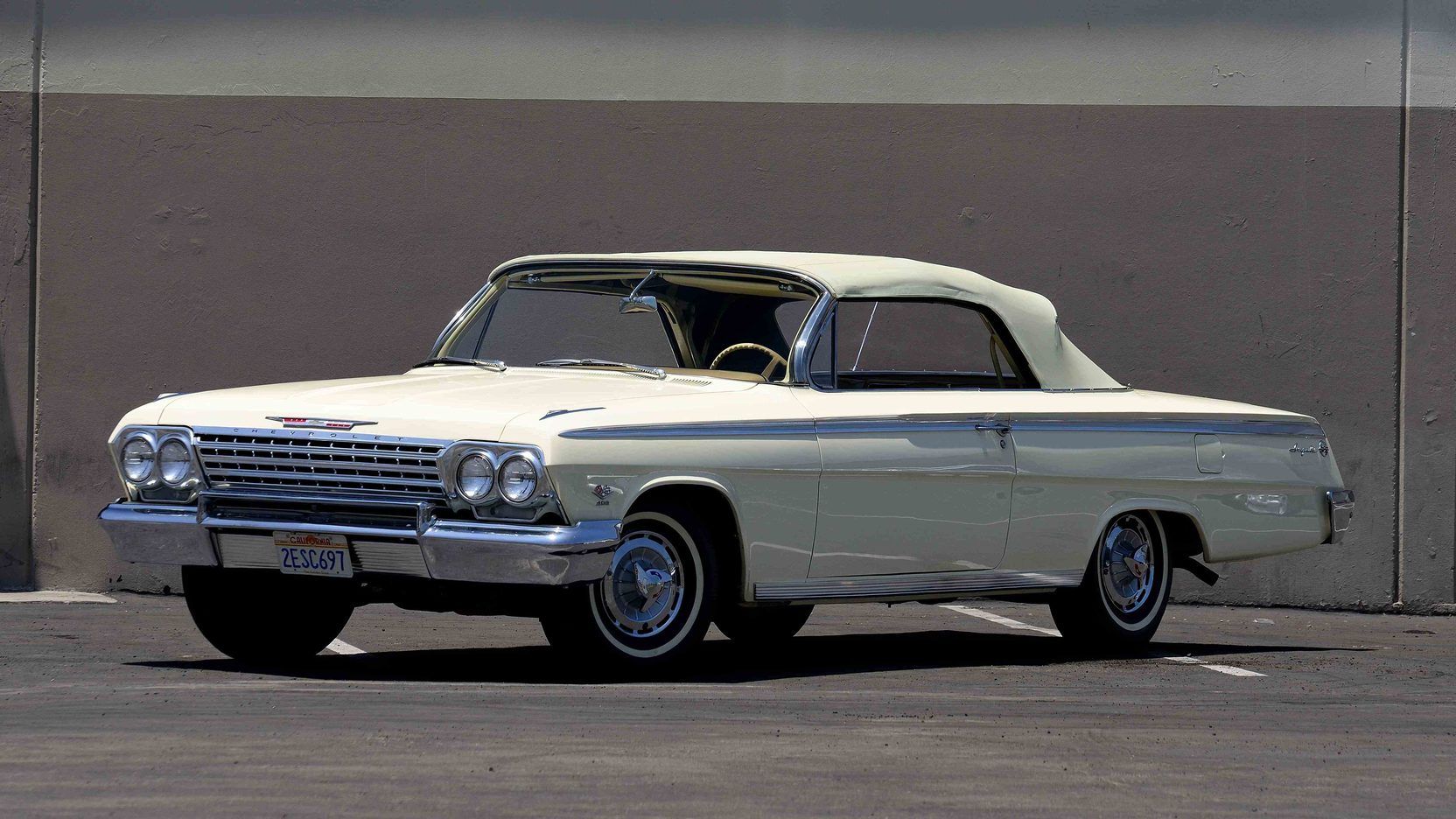 A parked 1962 Chevrolet Impala SS convertible