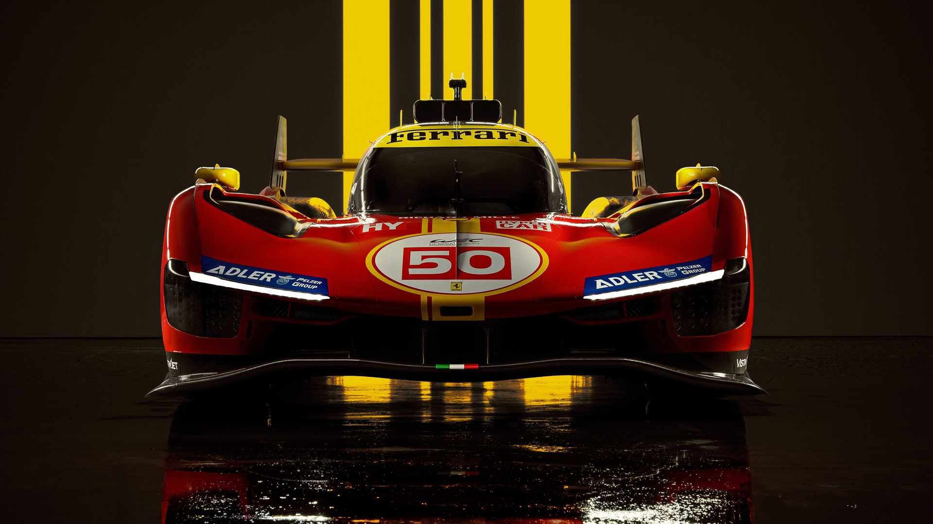 Ferrari 499P LMH vermelha 2023