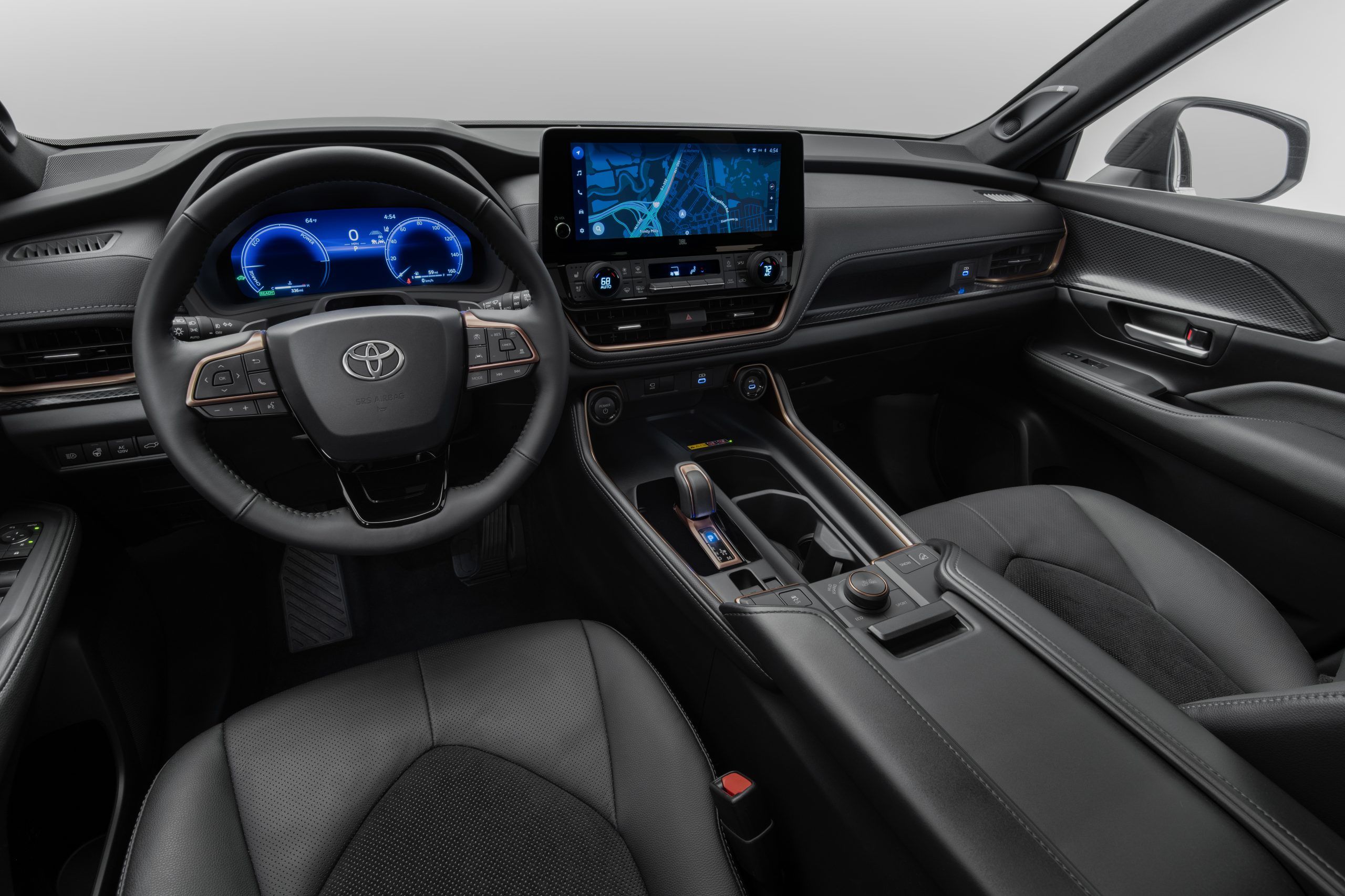 Interior de um Toyota Grand Highlander Platinum 2024