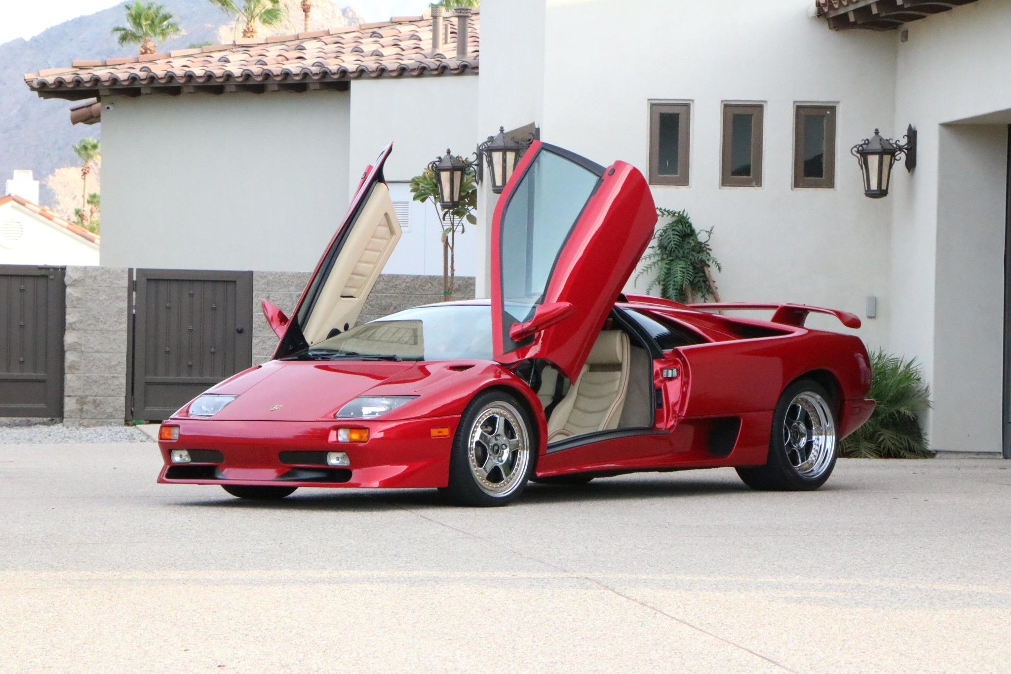 1999 Red Lamborghini Diablo with doors open