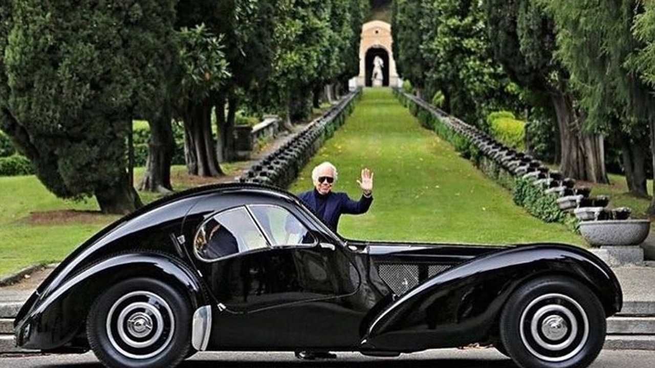 Ralph Lauren with a black Bugatti Atlantic