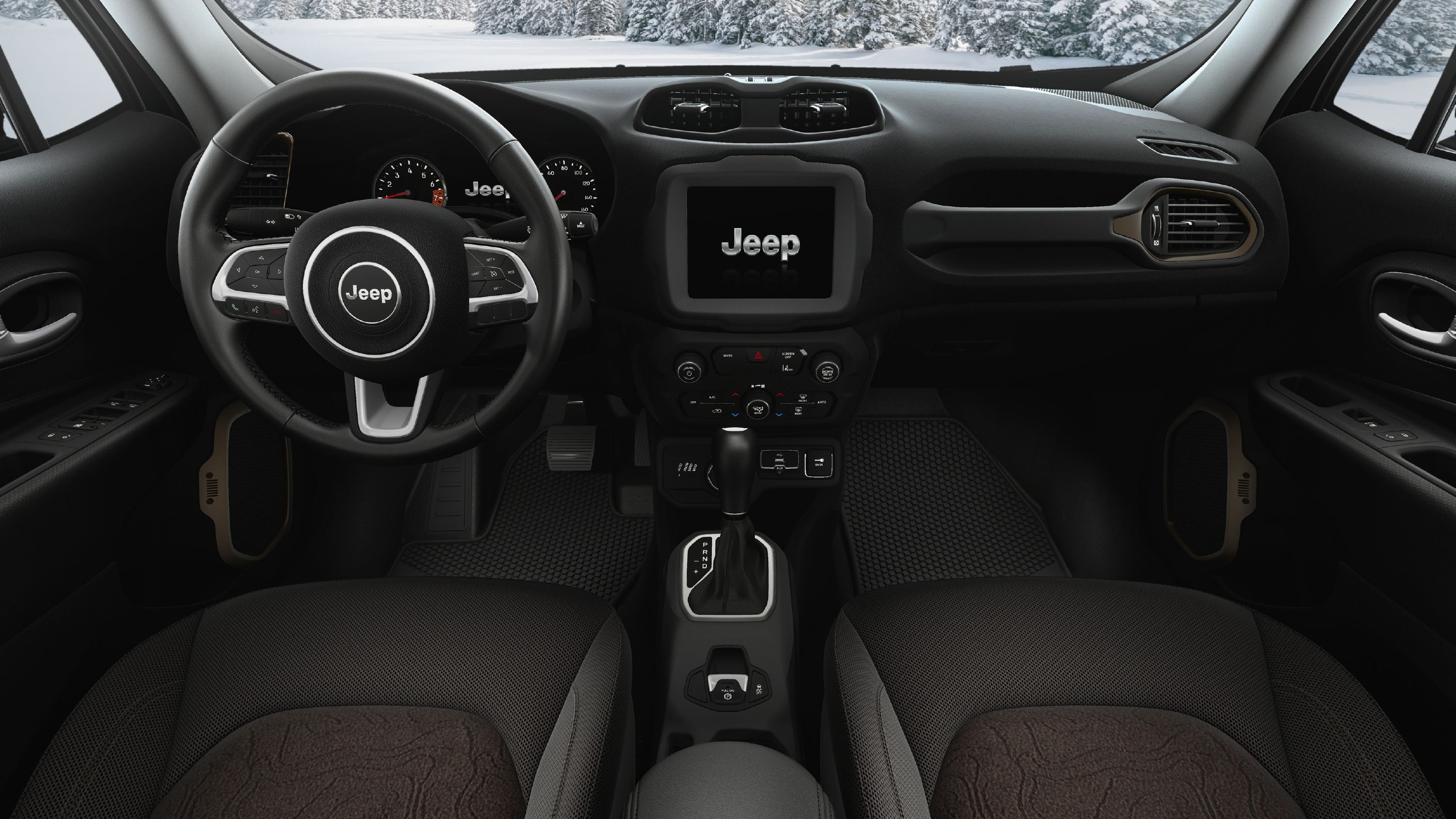 Interior do Jeep Renegade Upland 2023 