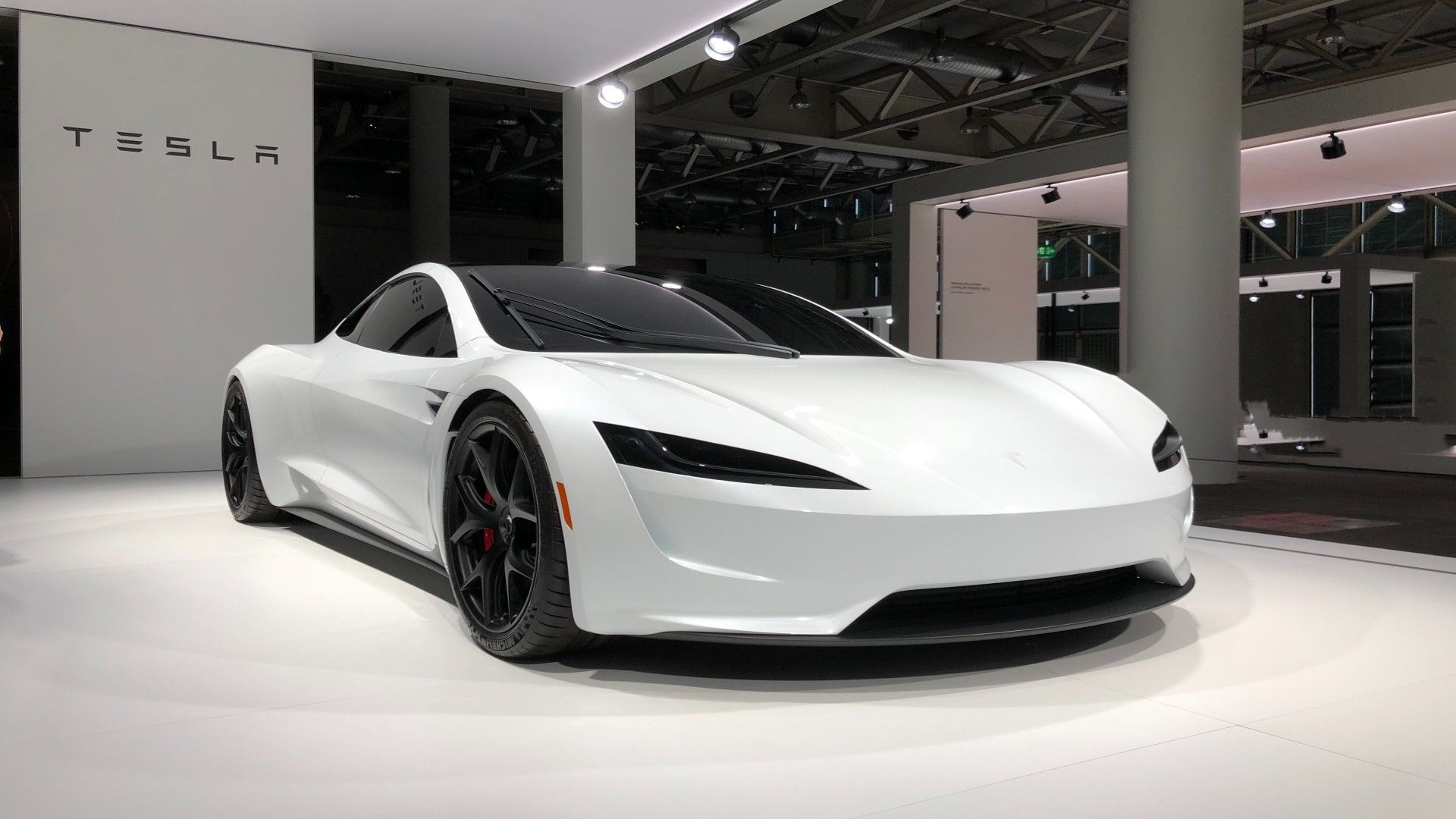 White Tesla Roadster 