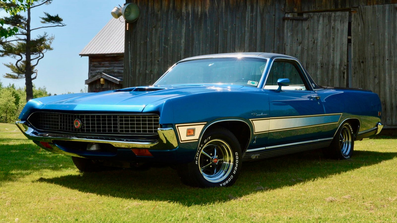 A parked 1971 Ford Ranchero GT 