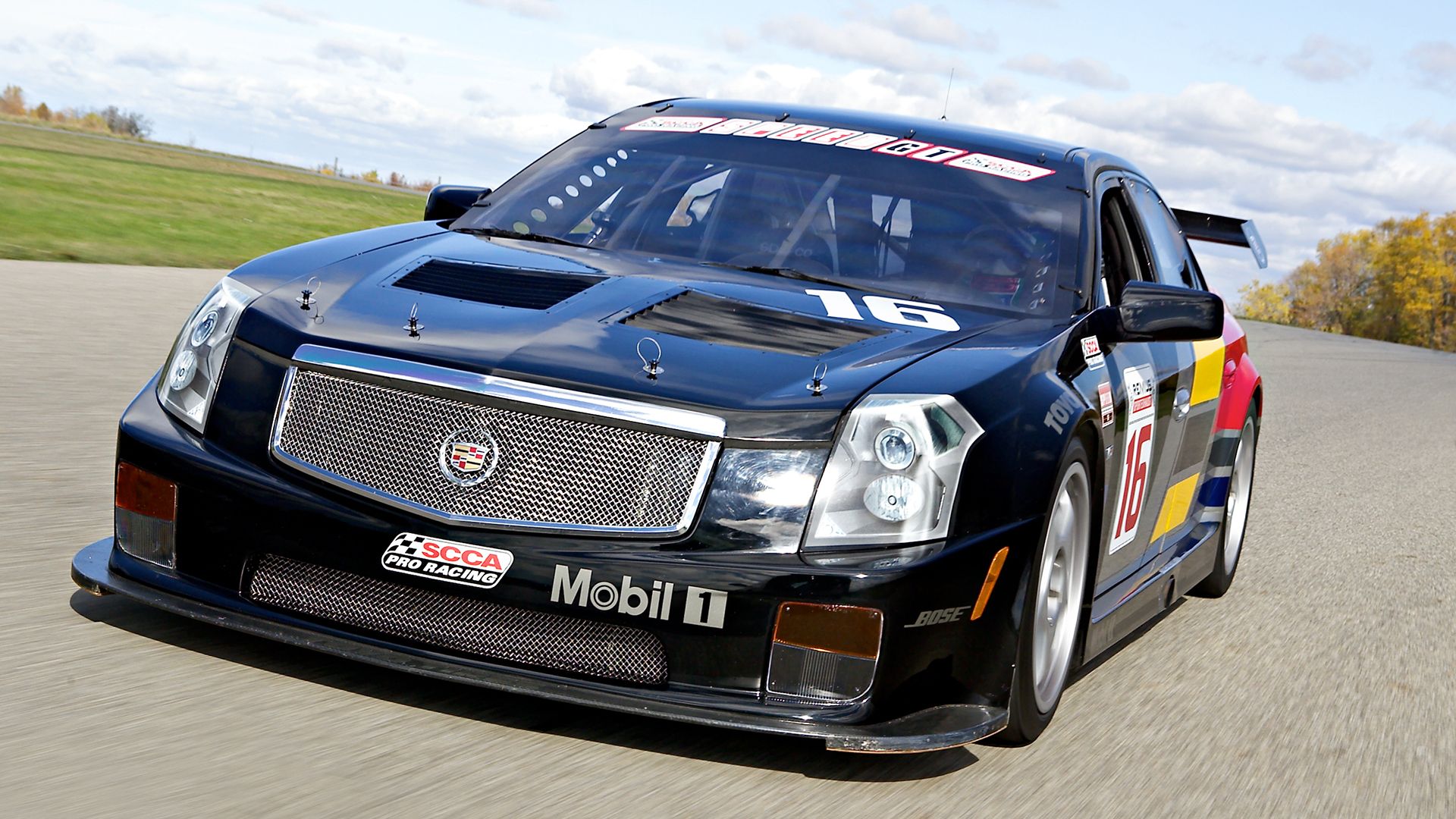 Front 3/4 view of the 2004 CTS-V.R race car.