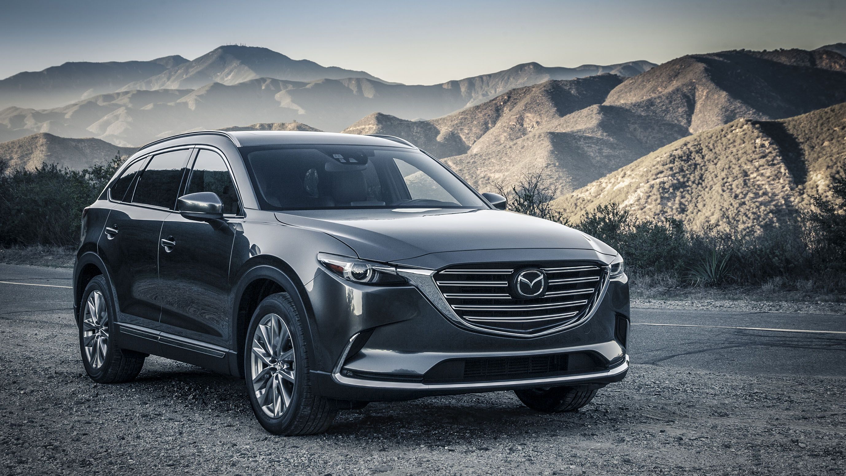 Grey 2023 Mazda CX-9 in the mountains