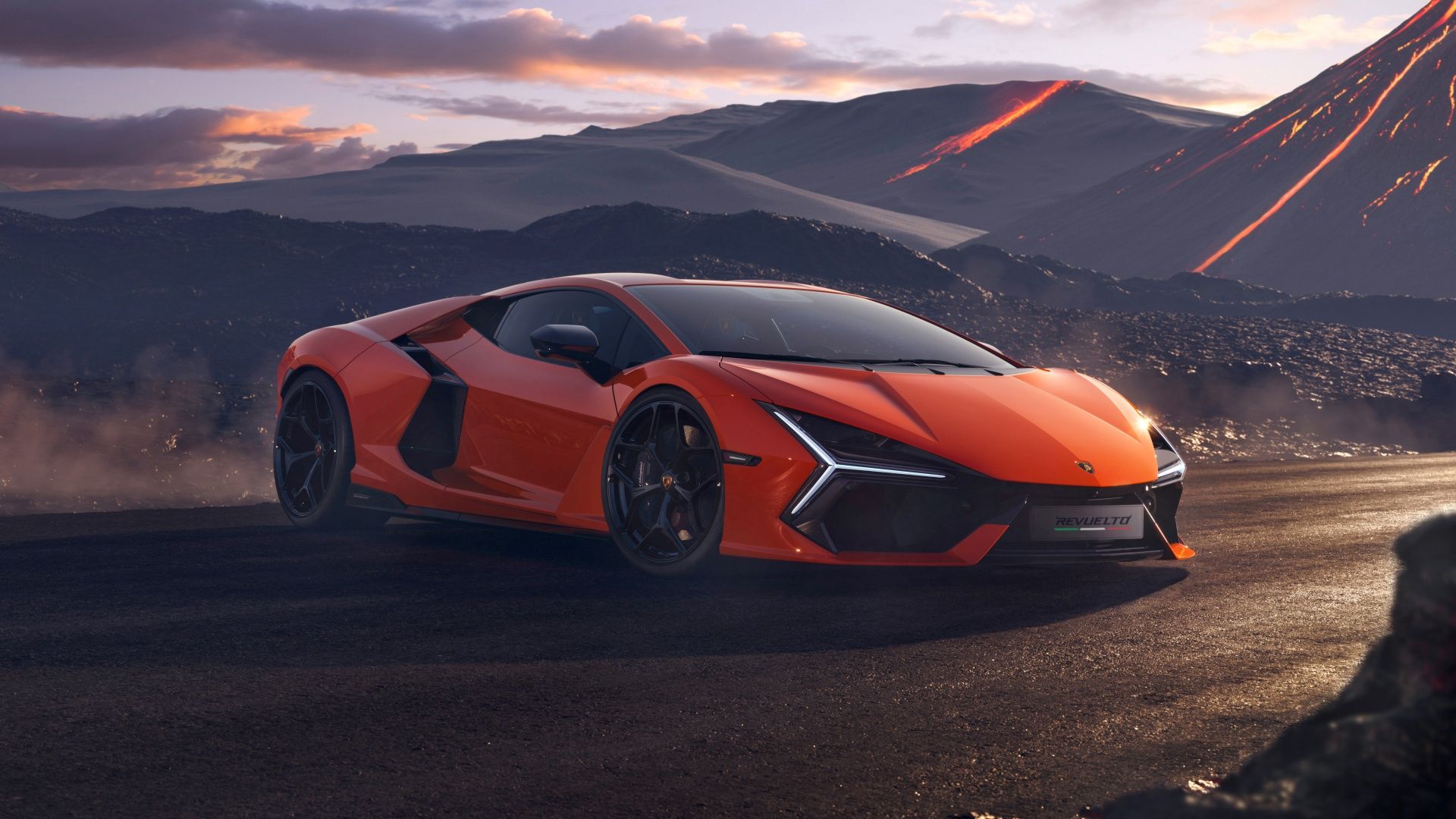 Lamborghini Revuelto on volcanic grounds