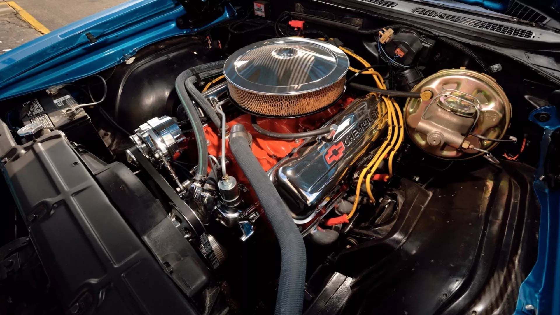 Engine bay of a 1969 Chevrolet Chevelle SS 396 Convertible from Bruce Springsteen