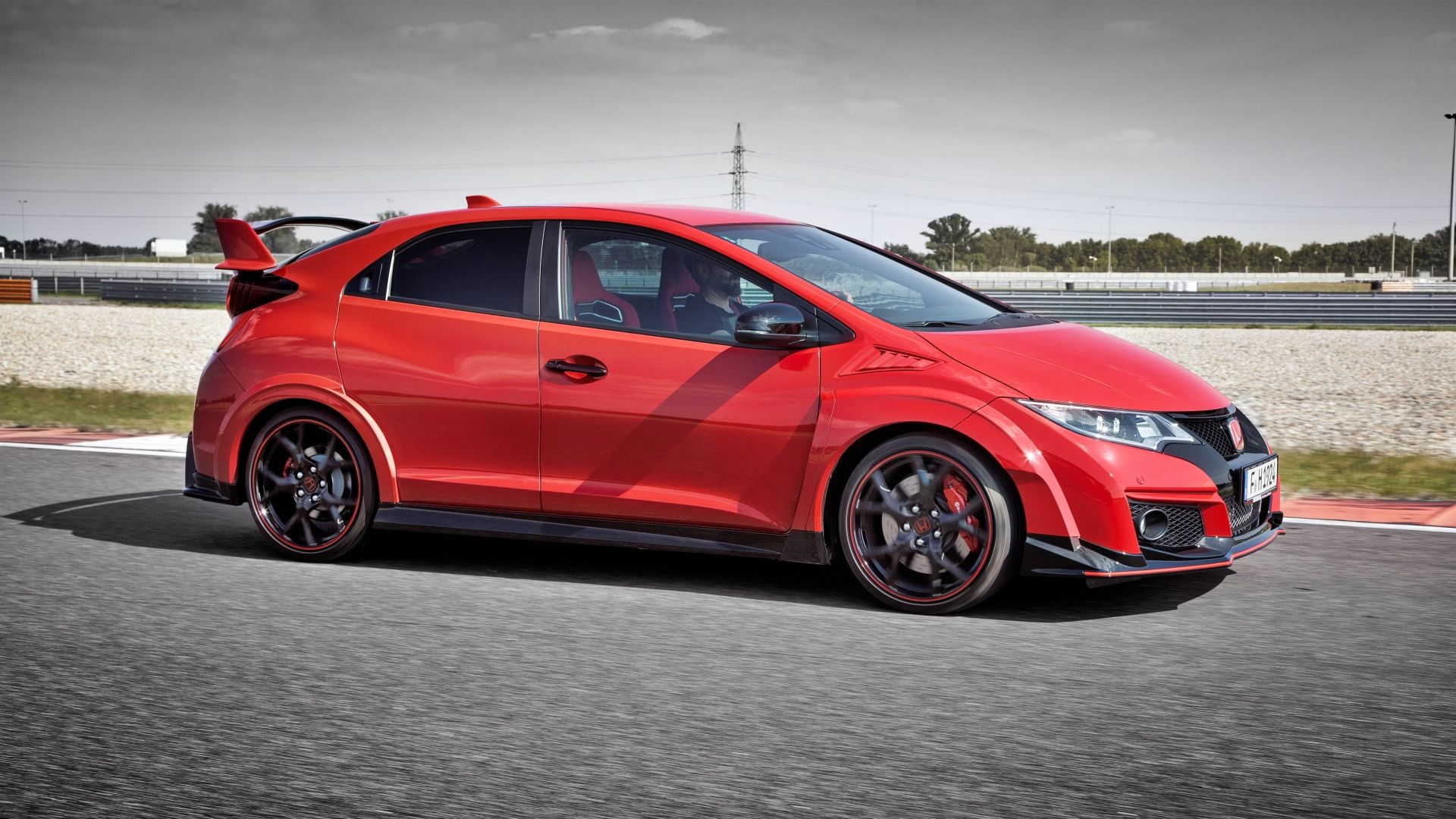 Red 2015 Honda Civic Type R side profile