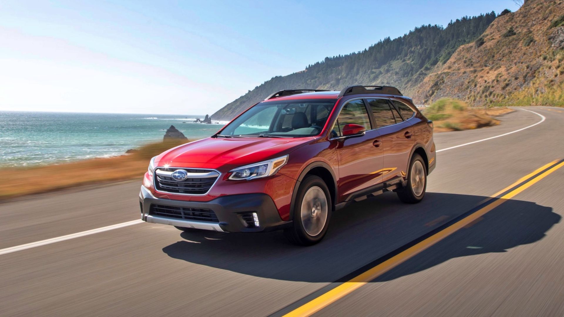 Red Subaru Outback 