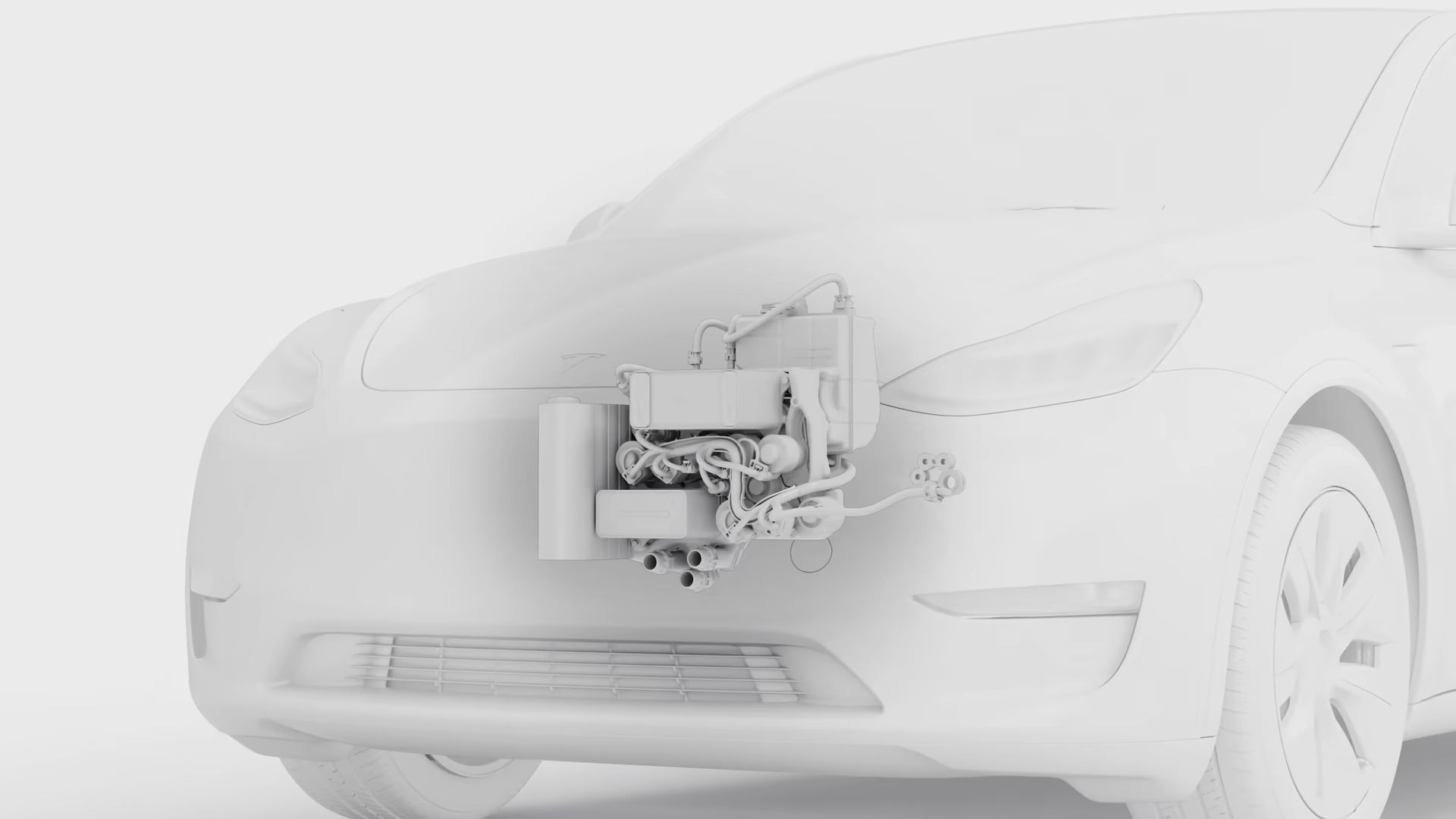 Foto rendering pompa panas Tesla